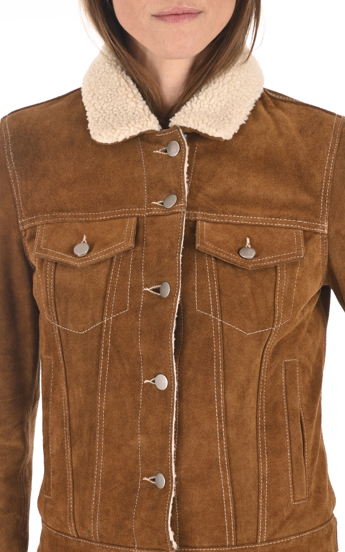 A "TRUCKY 101645" Cognac Rose Garden Blouson Femme closed photo