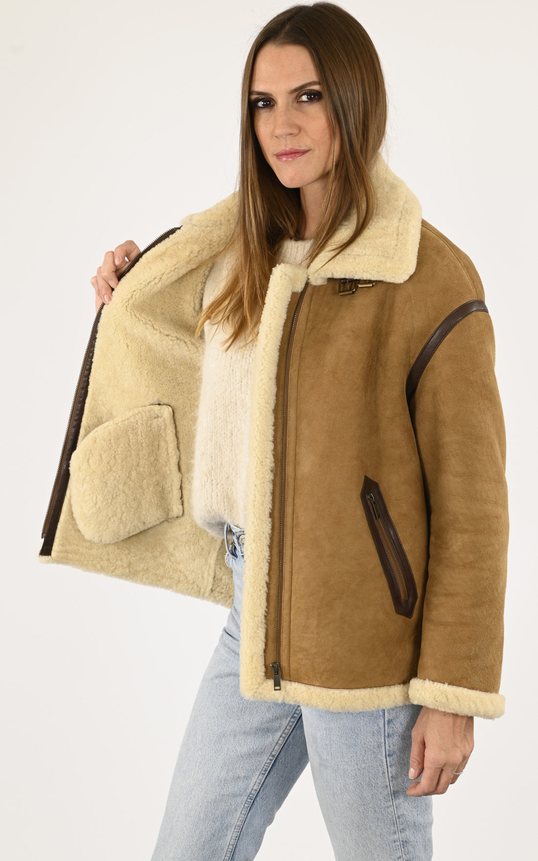 A "ELISA" Camel La Canadienne Veste Femme opened photo