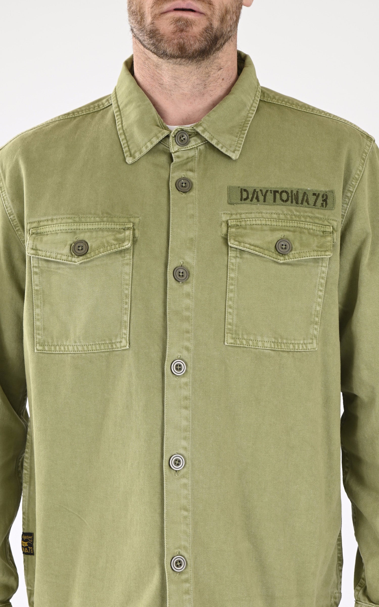 A "MELHART 102668" Kaki Daytona 73 Chemise Homme details photo