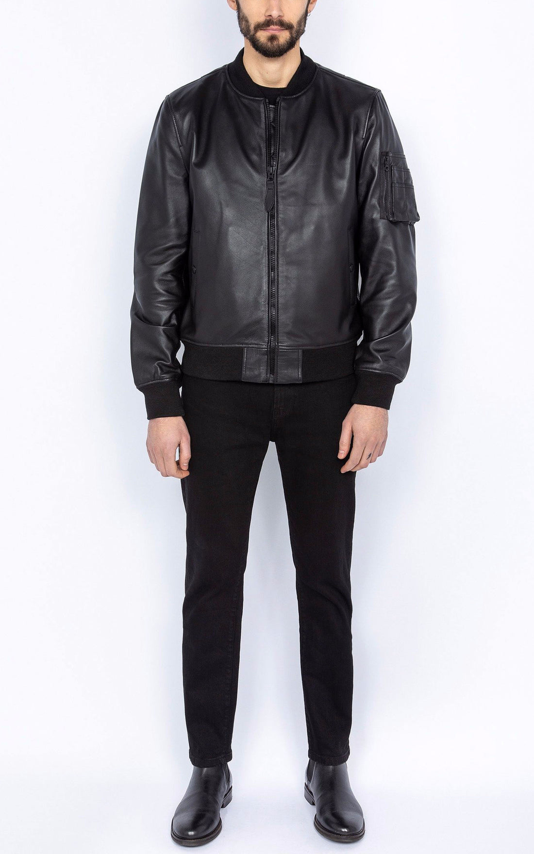 A "LCQUEENS" Noir Schott Blouson Homme opened photo
