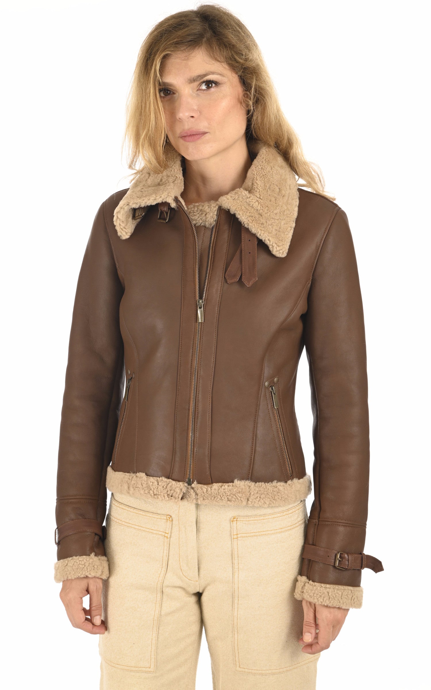 A "POLAR" Marron Clair La Canadienne Bombardier Femme closed photo
