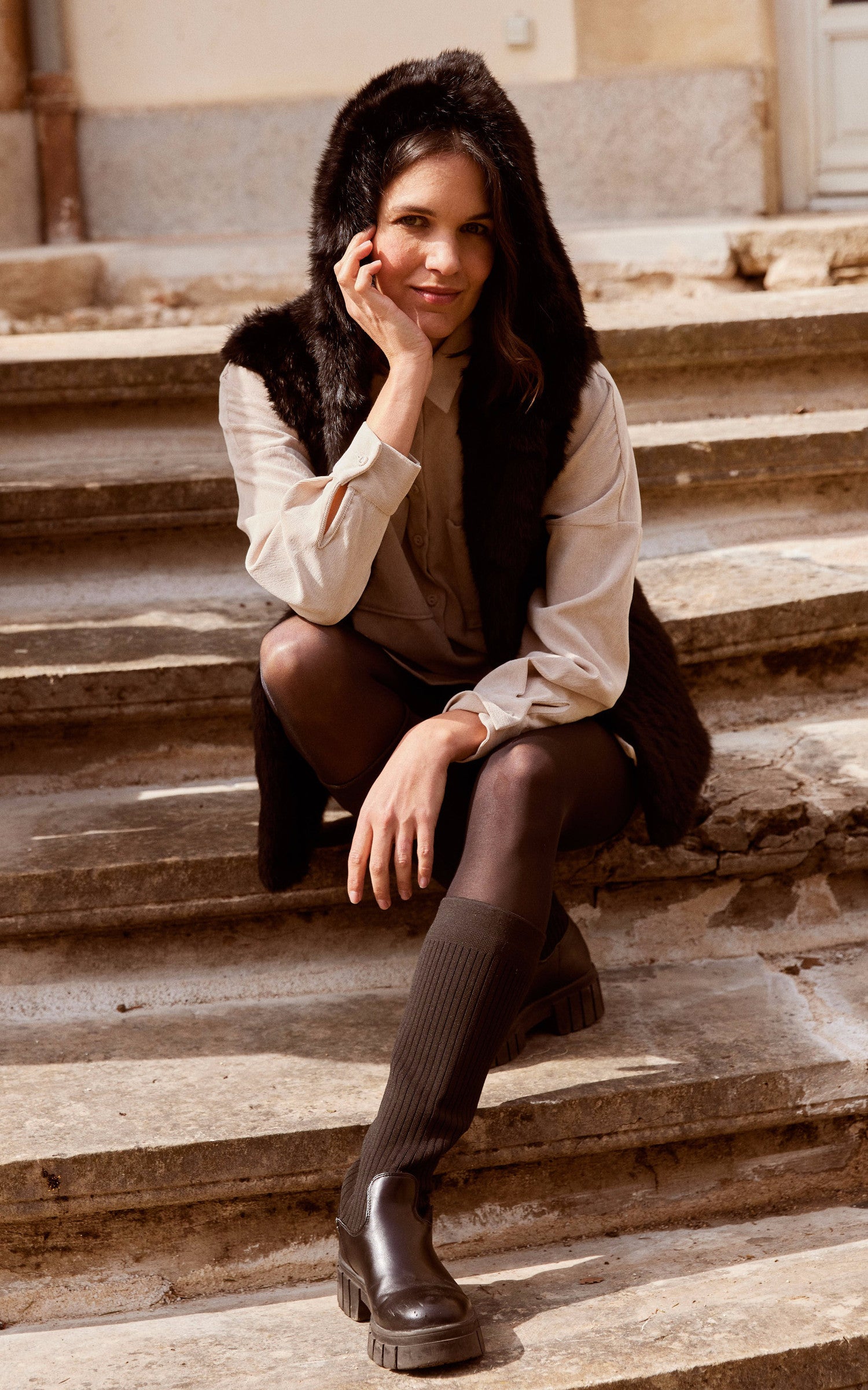 A "2120V-RB/70" Noir La Canadienne Gilet Femme details photo 5