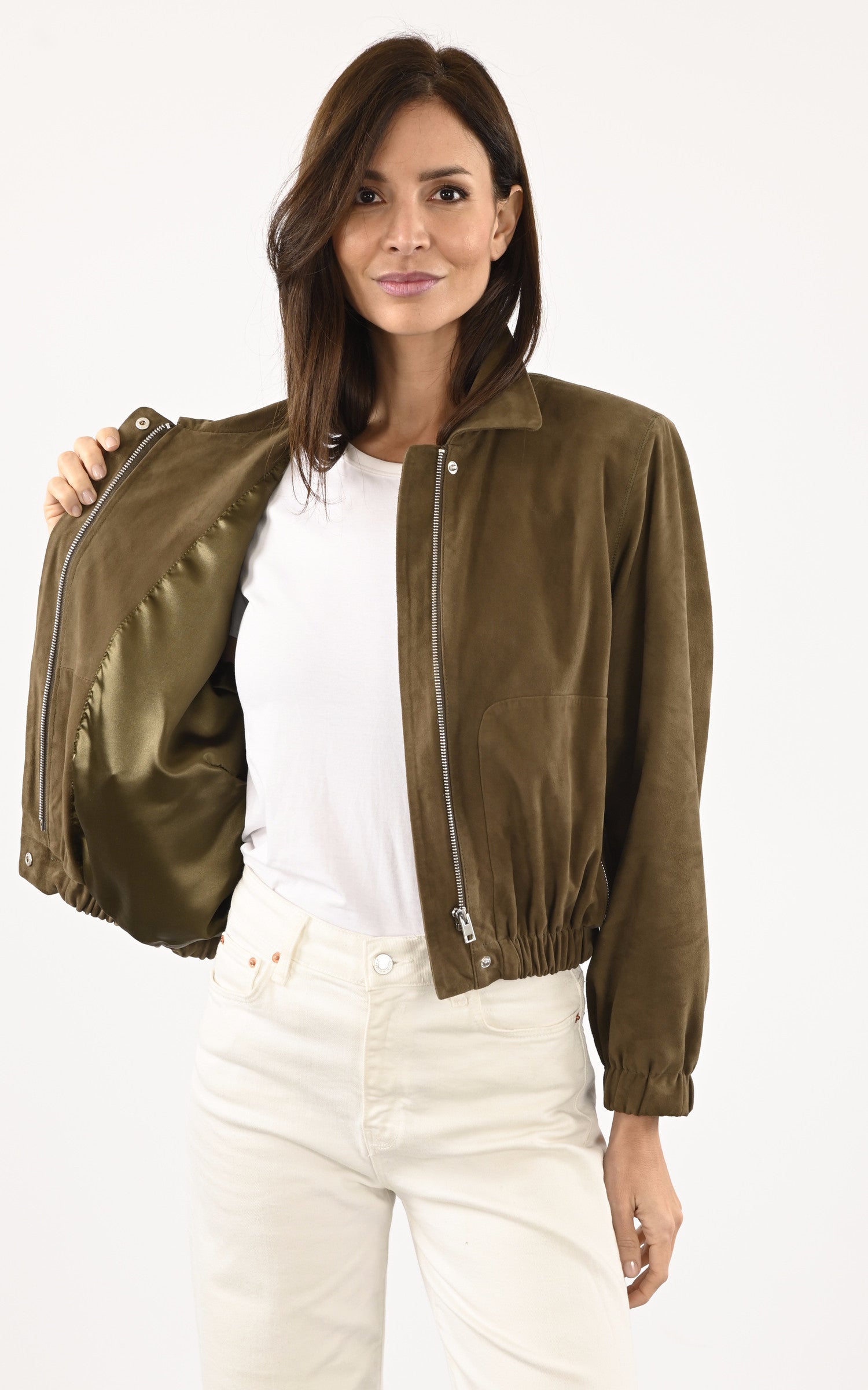 A "CLOTILDE" Kaki Serge Pariente Veste Femme interior photo 3