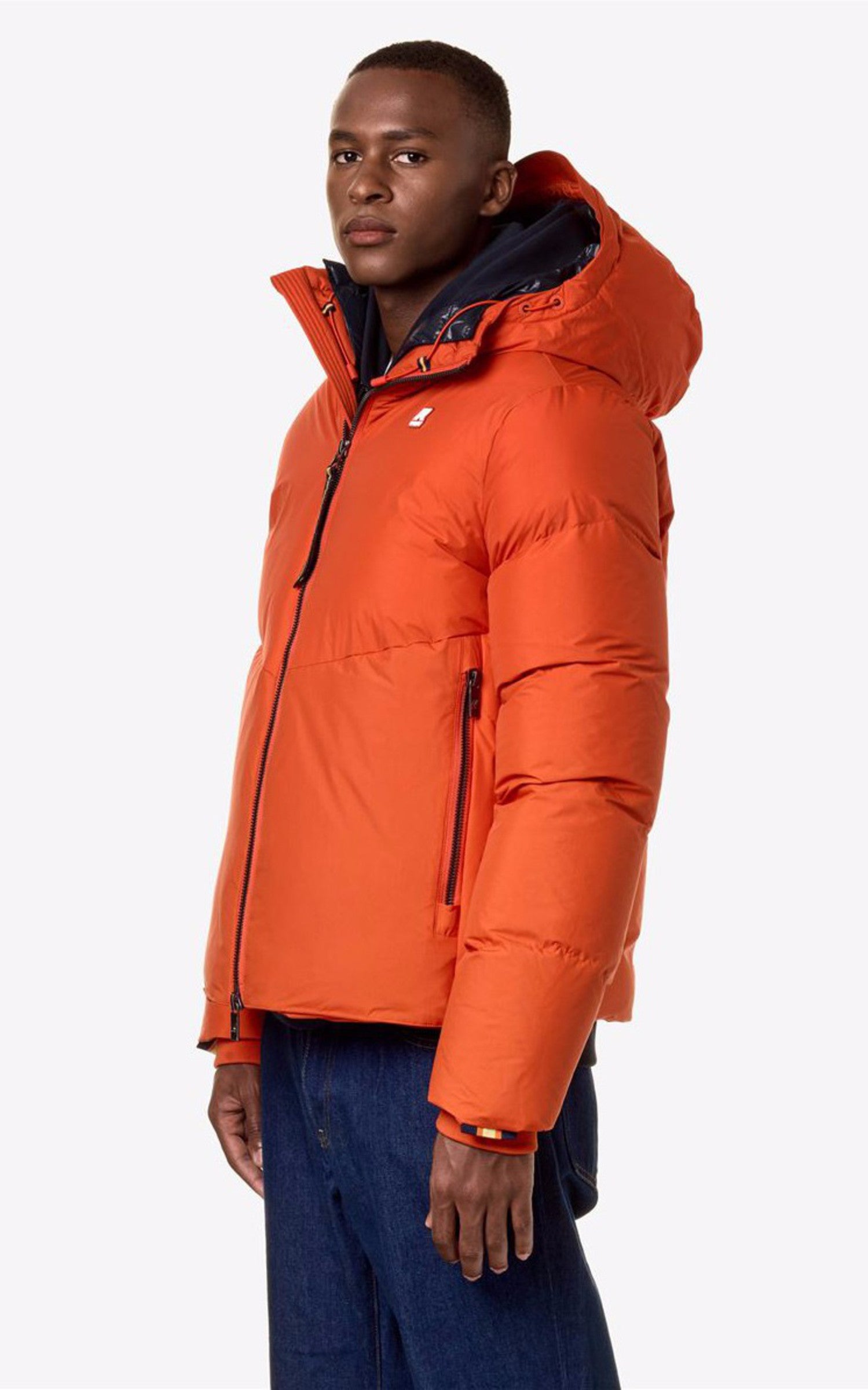 A "HUGOL THERMO K4127GW" Orange K-Way Bl Doudoune Homme closed photo