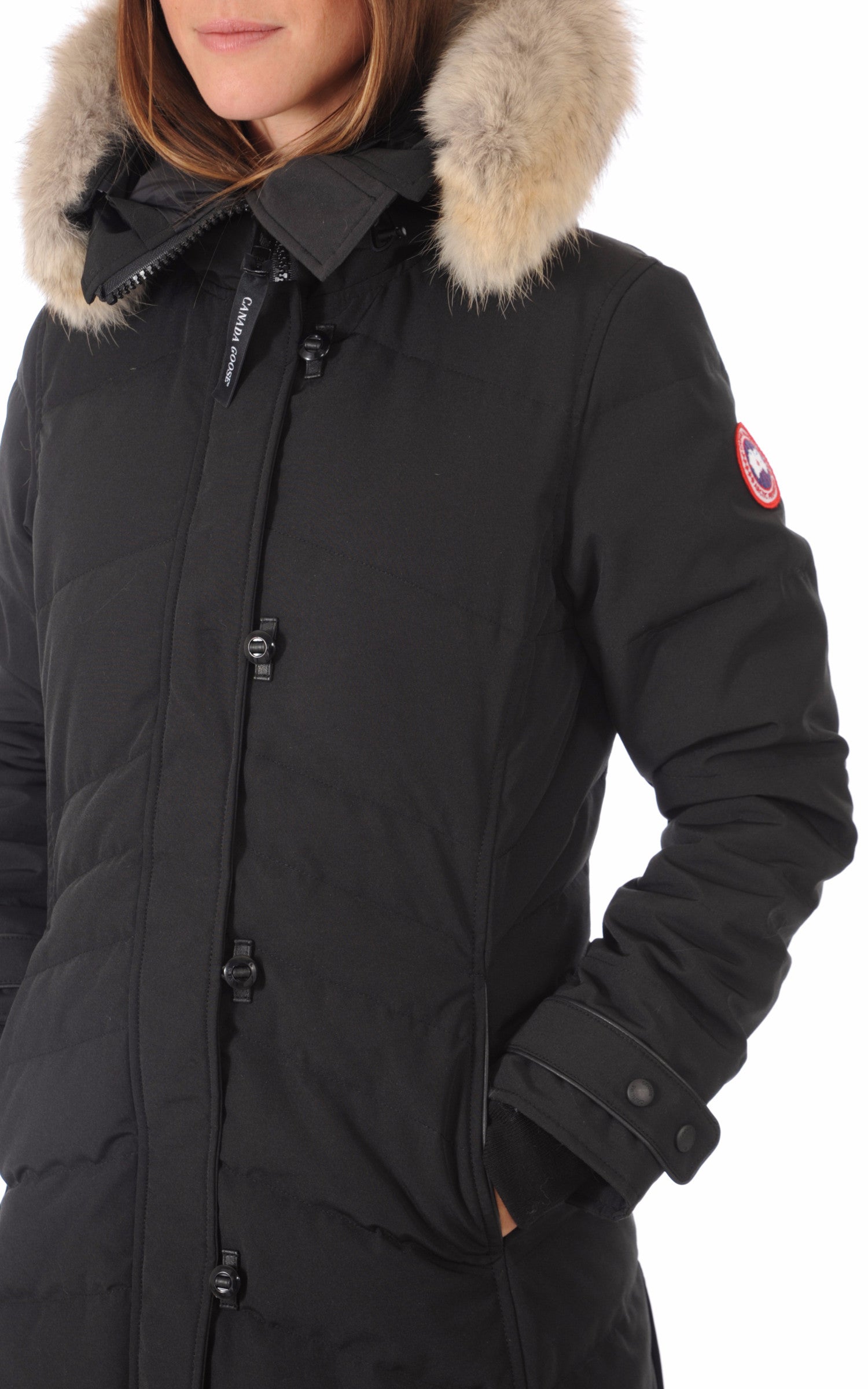 A "LORETTE 2090L" Noir Canada Goose 3/4 Doudoune Femme details photo