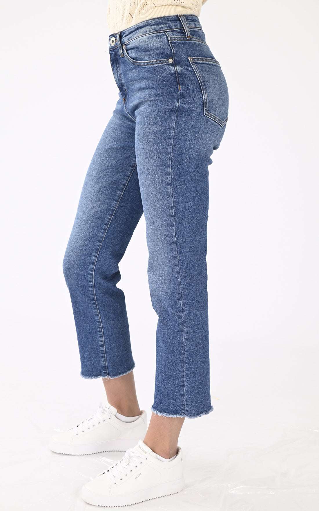 A "SALOME" Bleu Denim Studio Pantalon Femme opened photo