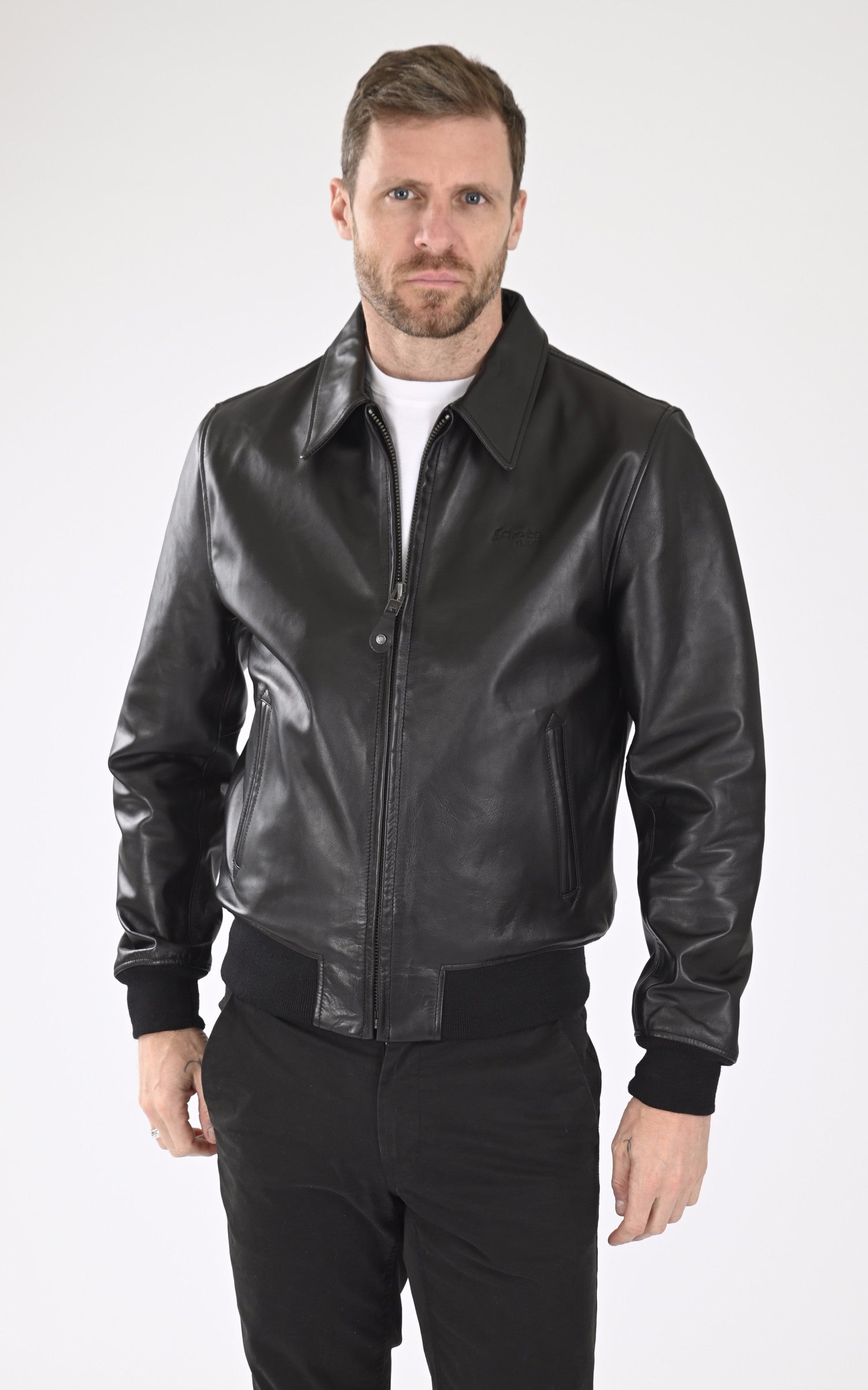 A "LC5100 RIB" Noir Schott Blouson Homme closed photo