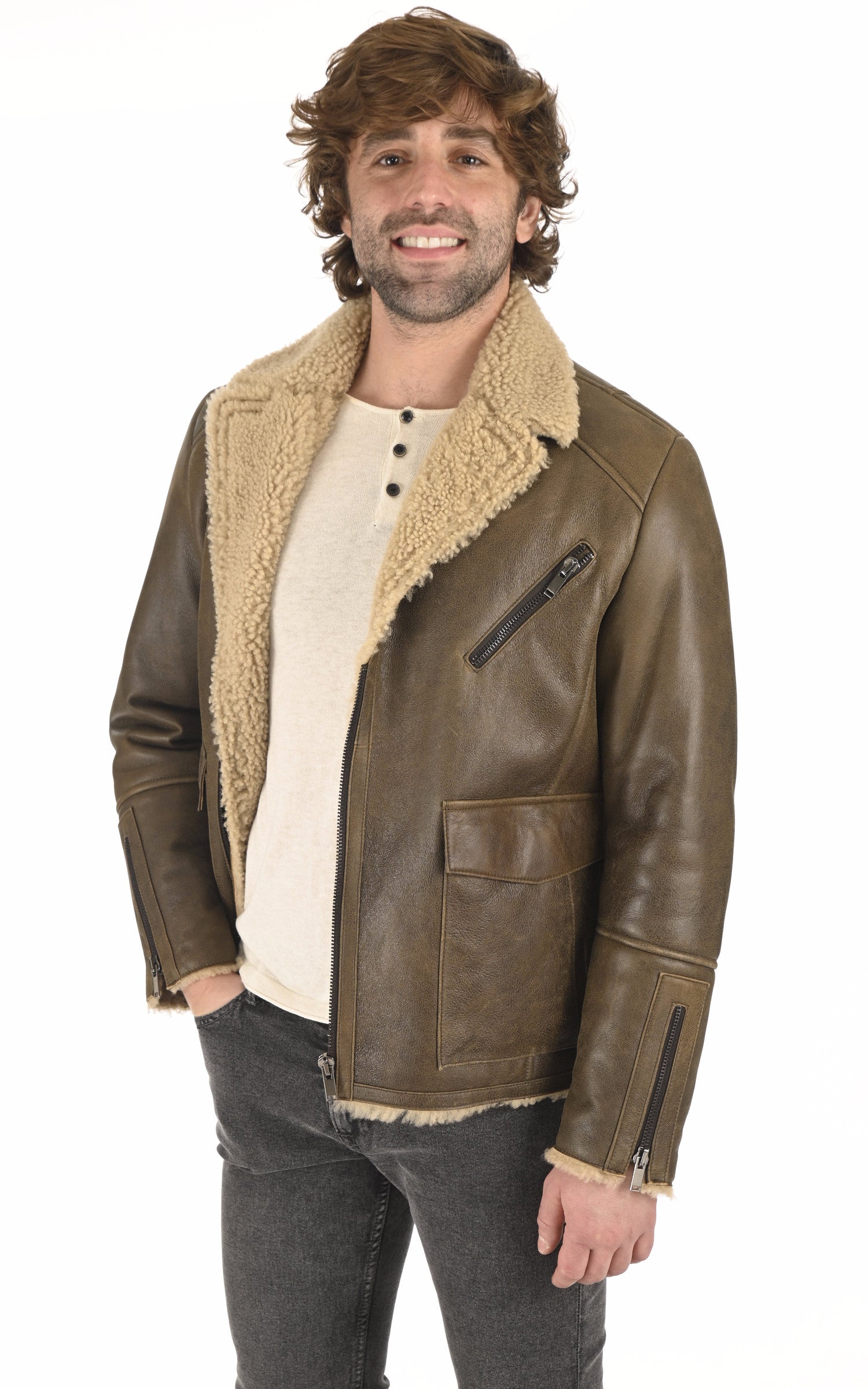 A "BIEL" Taupe La Canadienne Veste Homme opened photo