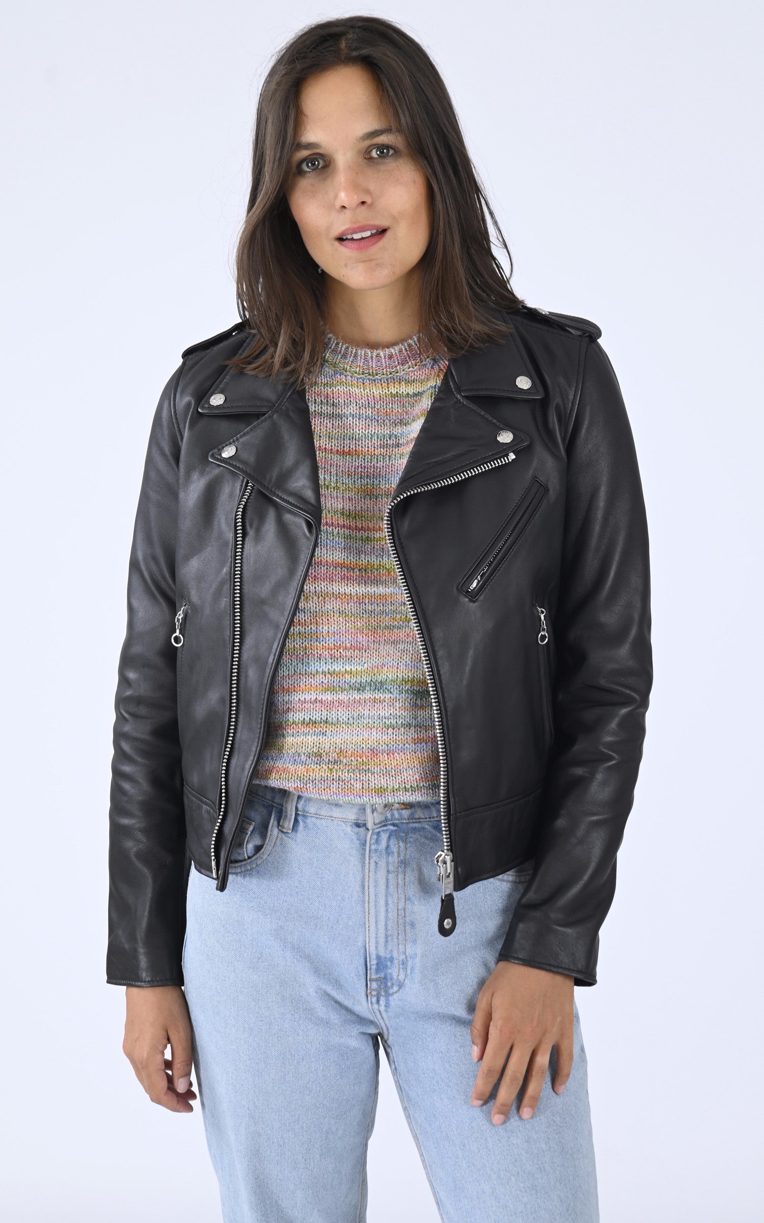 A "LCW1601D" Noir Schott Blouson Femme opened photo