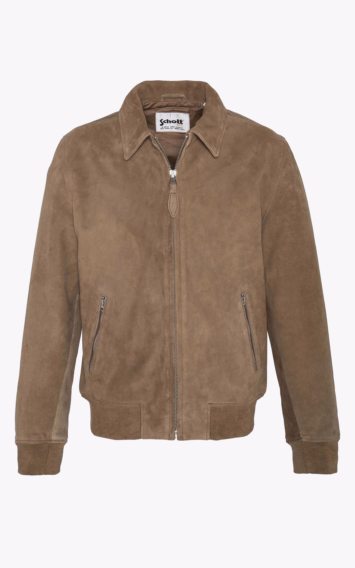 A "LCYALESS" Beige Schott Blouson Homme closed photo