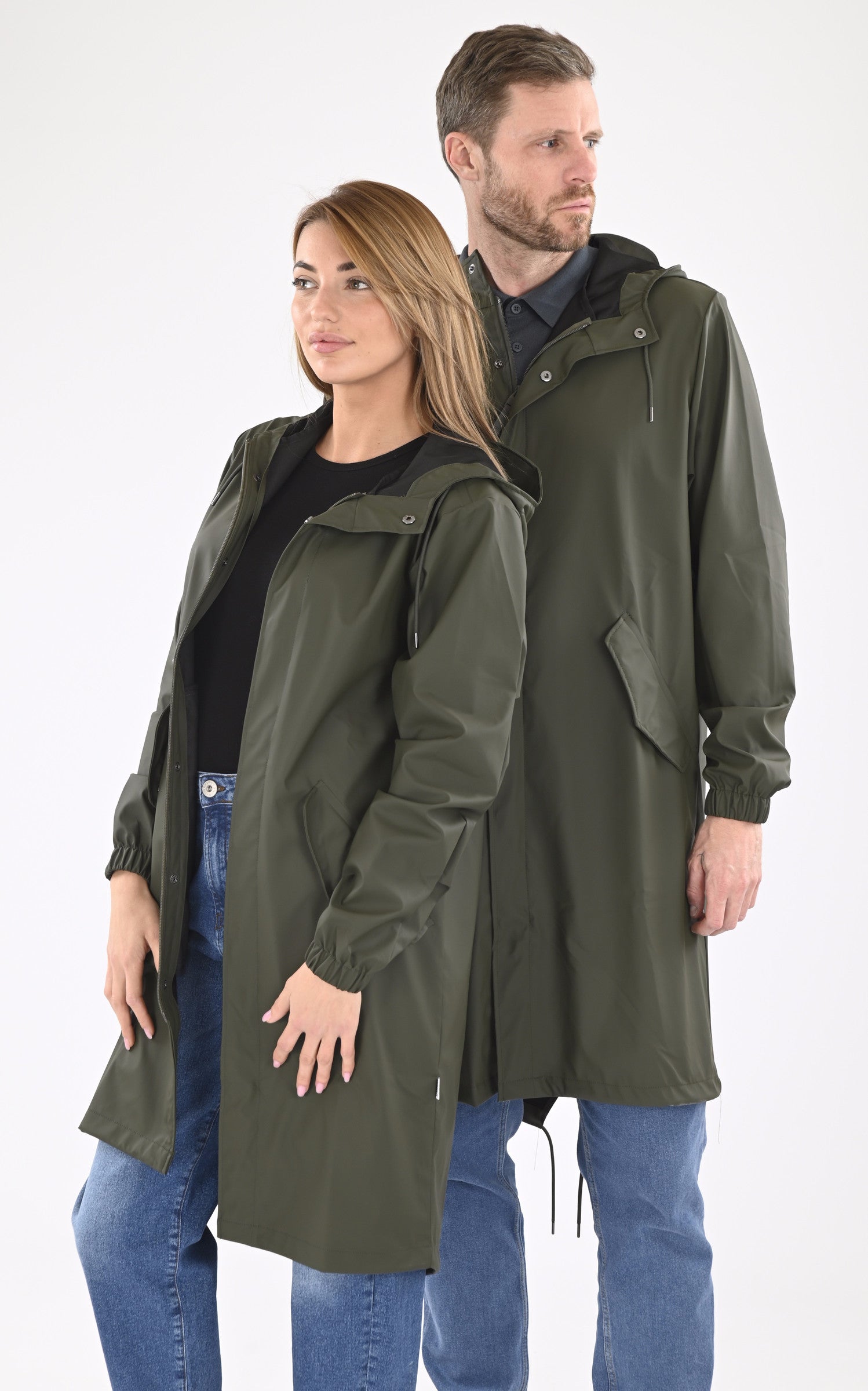 A "18140 FISHTAIL PARKA" Kaki Rains 7/8 Mixte details photo