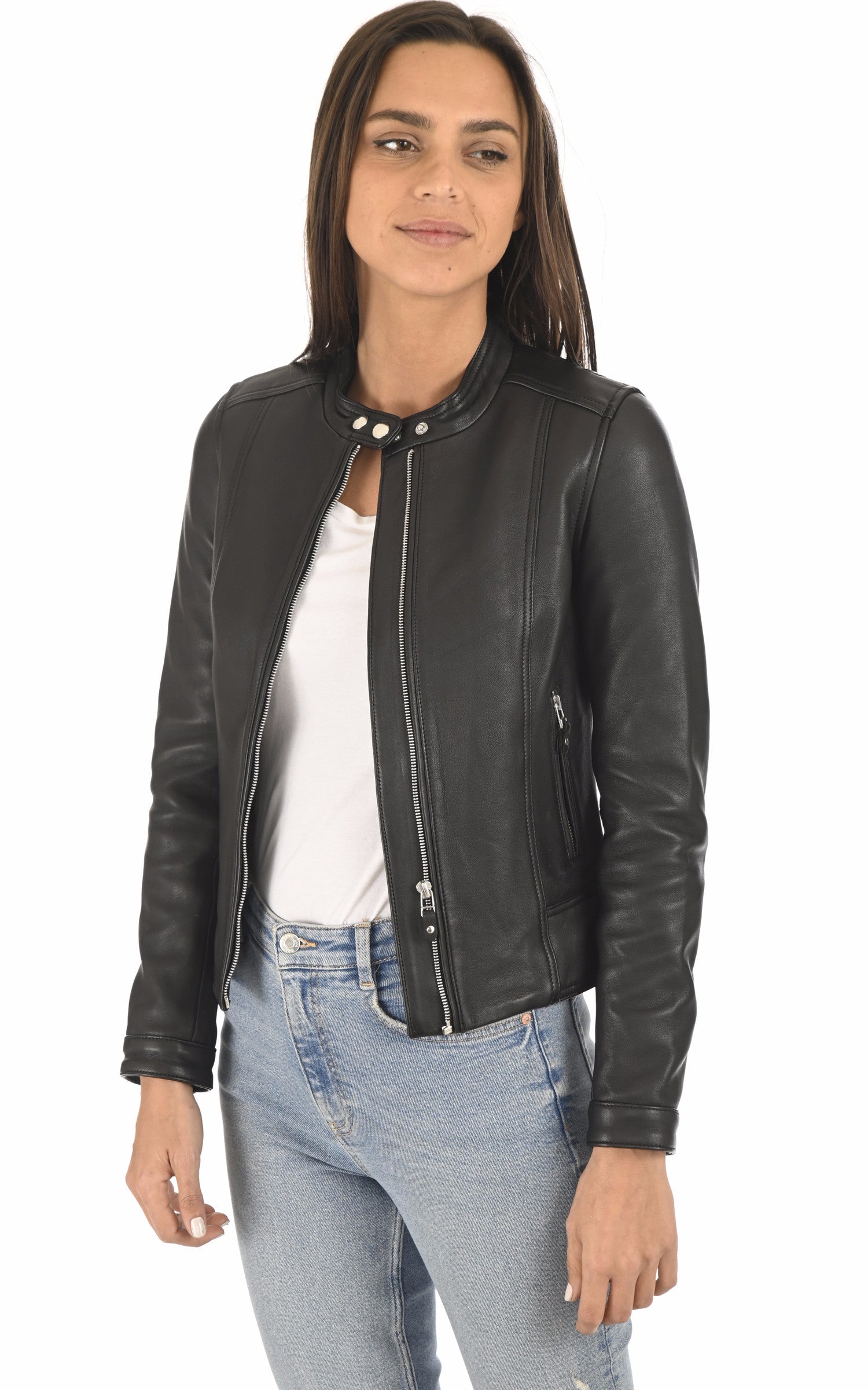 A "FIONA" Noir Serge Pariente Blouson Femme opened photo