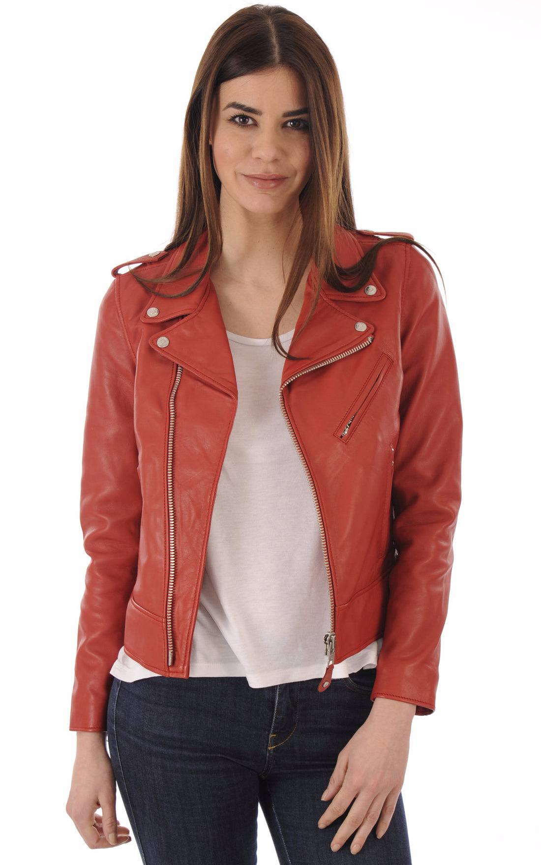 A "LCW1601D" Rouge Schott Blouson Femme opened photo