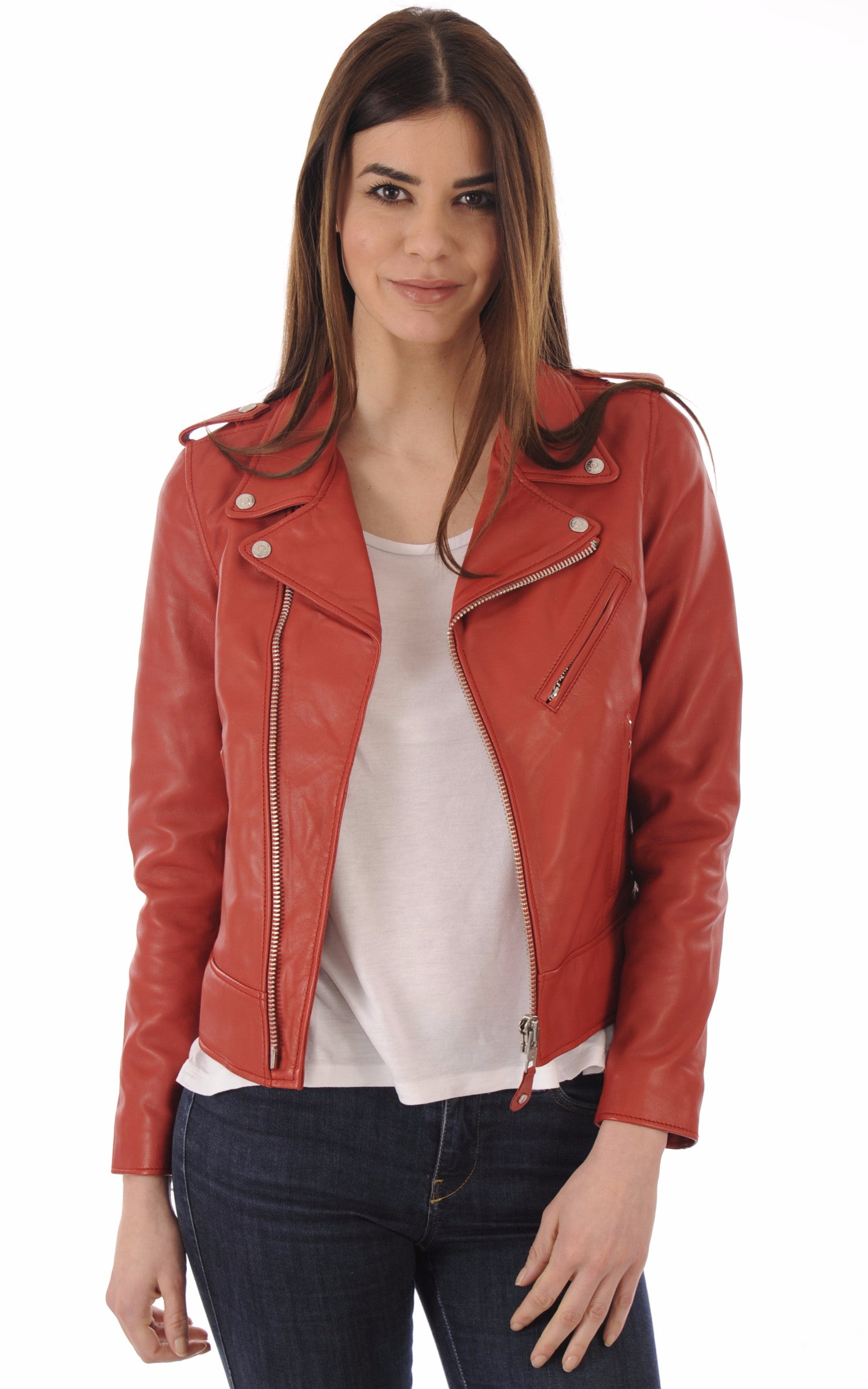 A "LCW1601D" Rouge Schott Blouson Femme opened photo 1