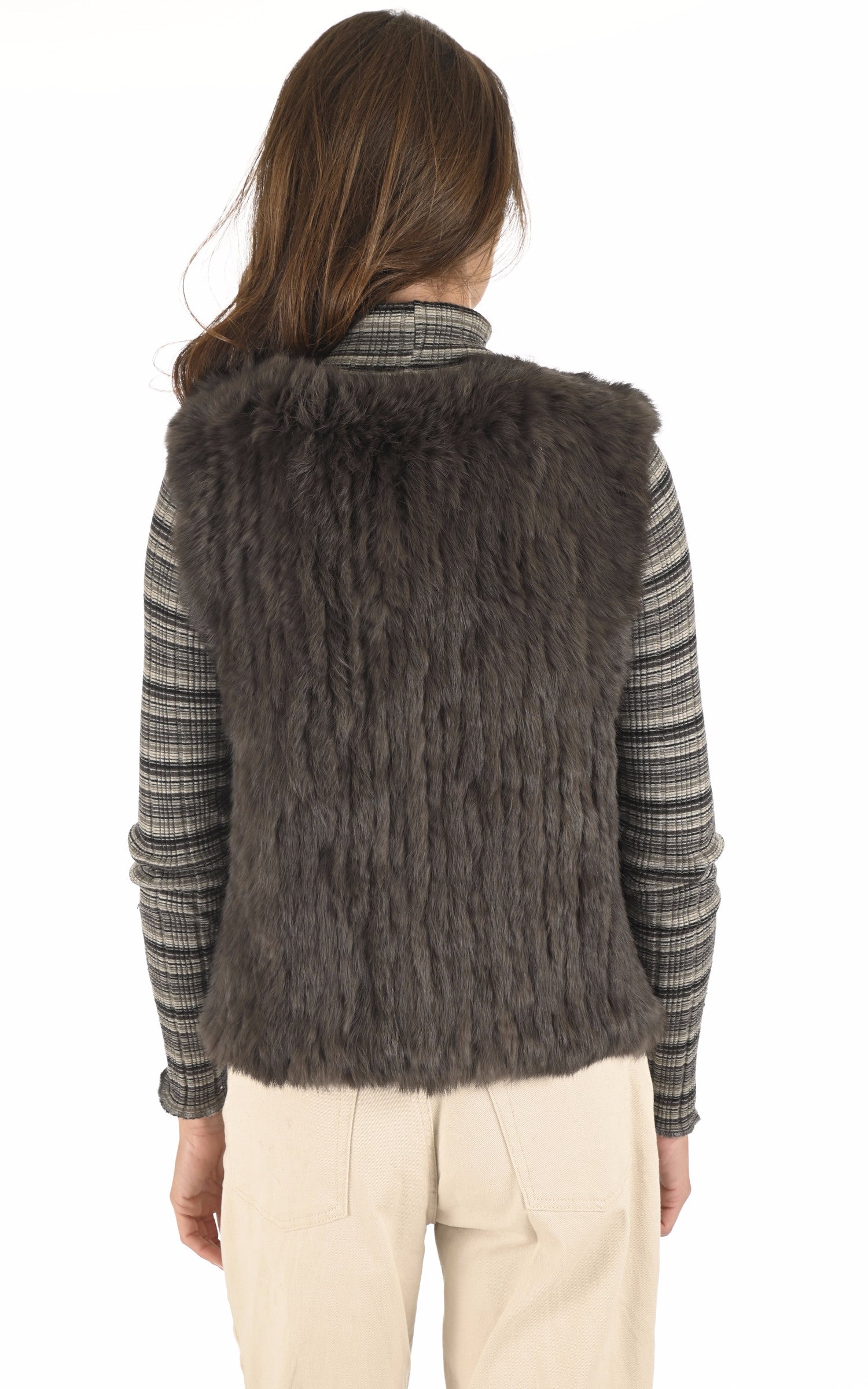 A "GILET 60" Marron La Canadienne Veste Femme back photo 4