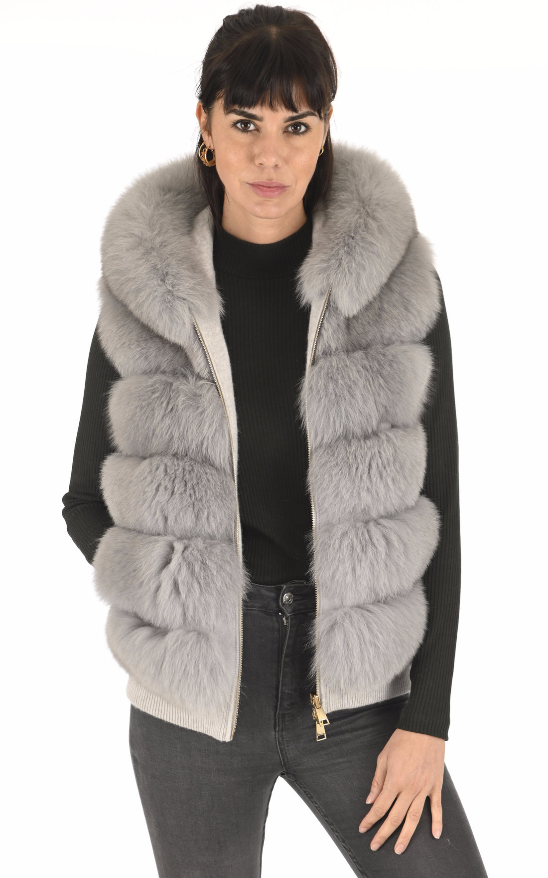 A "L602xF" Gris Suprema Gilet Femme opened photo