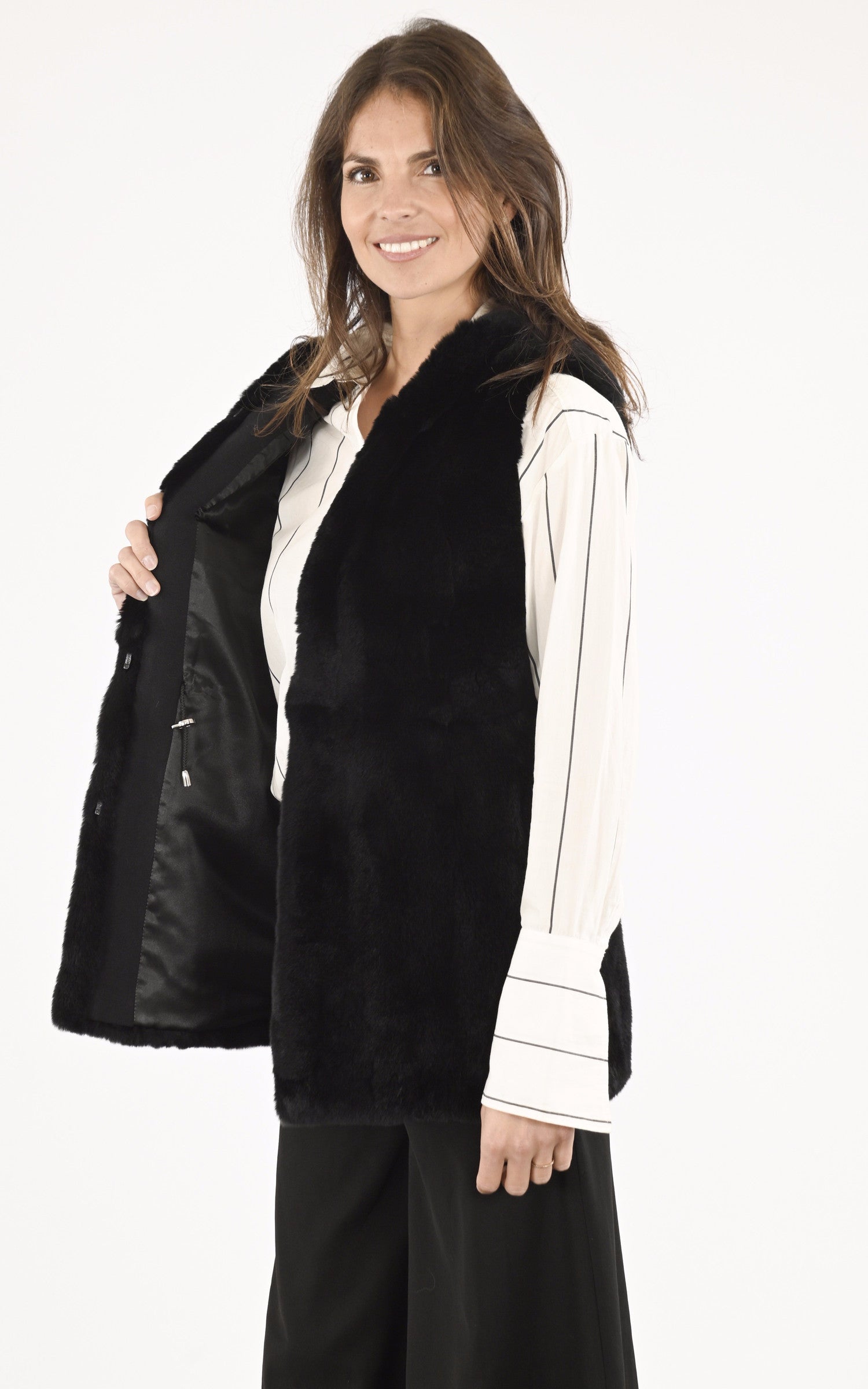 A "195H-RX 75CM" Noir La Canadienne Gilet Femme interior photo