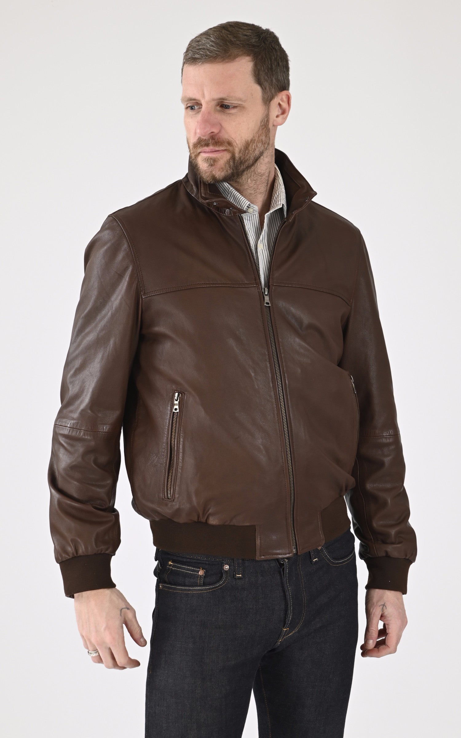 A "TRENTO 7656" Marron Smarty Blouson Homme closed photo