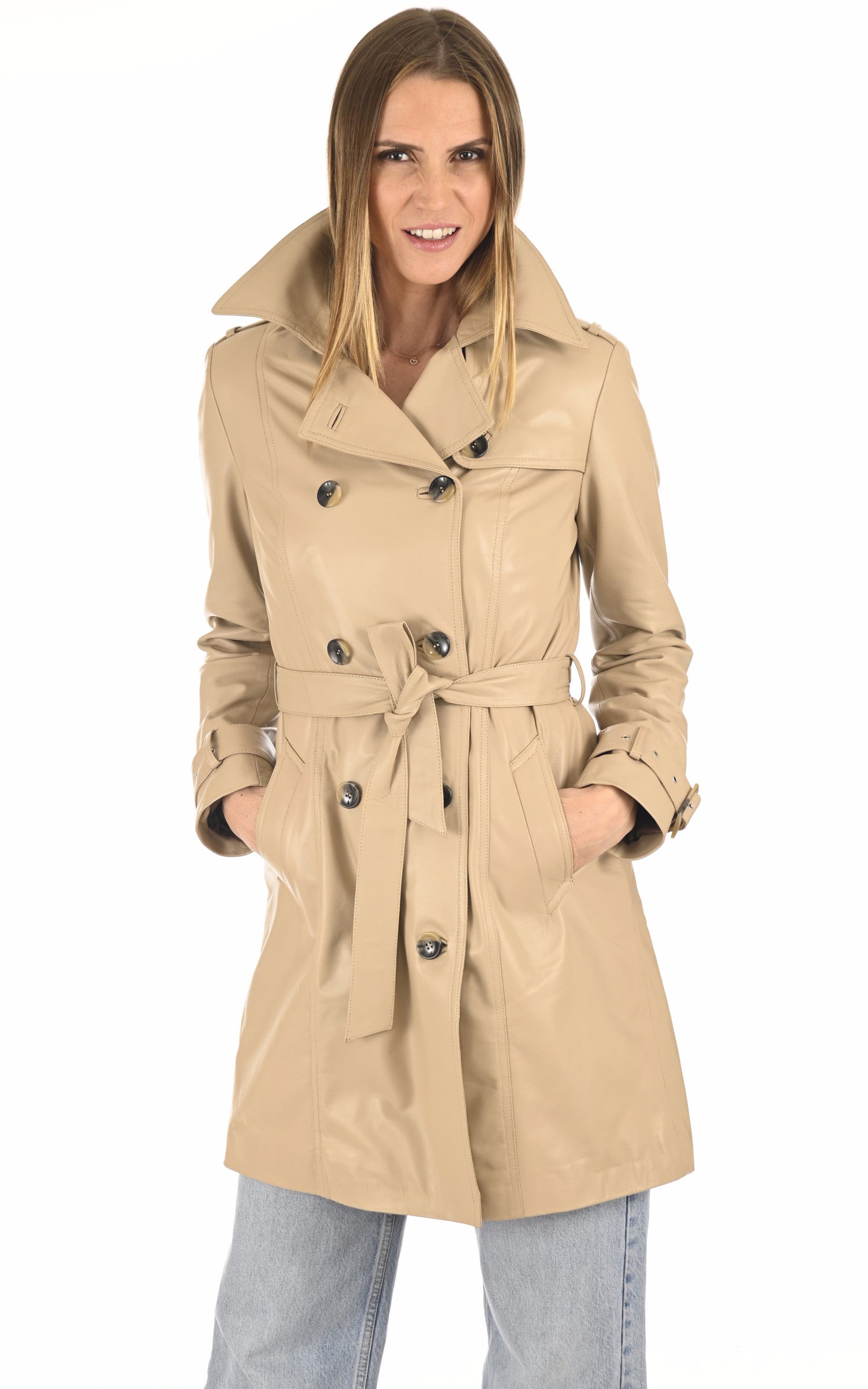 A "MARGOT" Beige La Canadienne 7/8 Femme closed photo 2