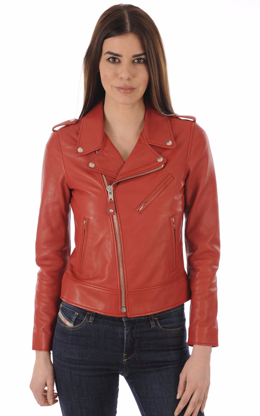 A "LCW1601D" Rouge Schott Blouson Femme opened photo
