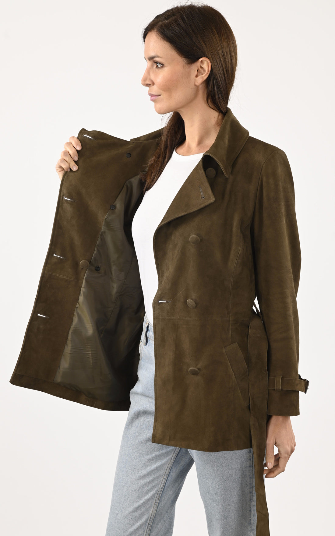 A "ELLA GRIFFES FF" Tabac La Canadienne Trench Femme closed photo