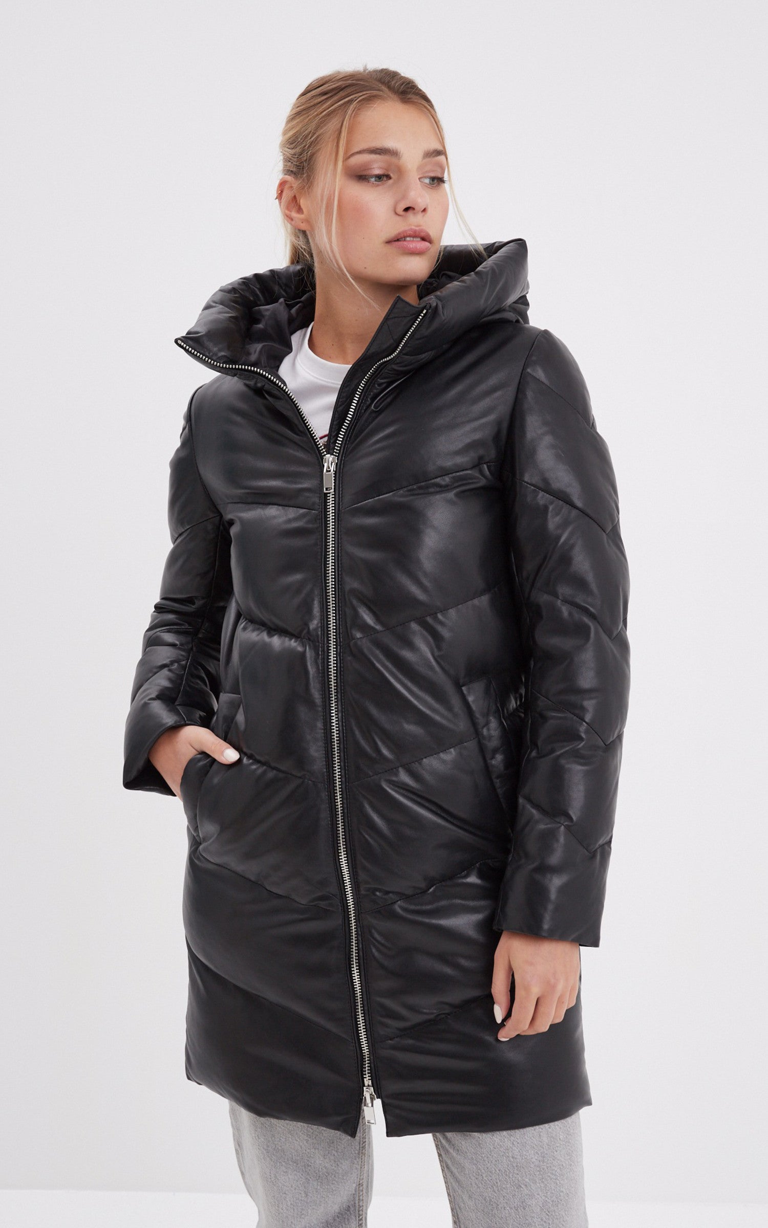 A "OLGAR 103089" Noir Rose Garden 3/4 Doudoune Femme opened photo 1