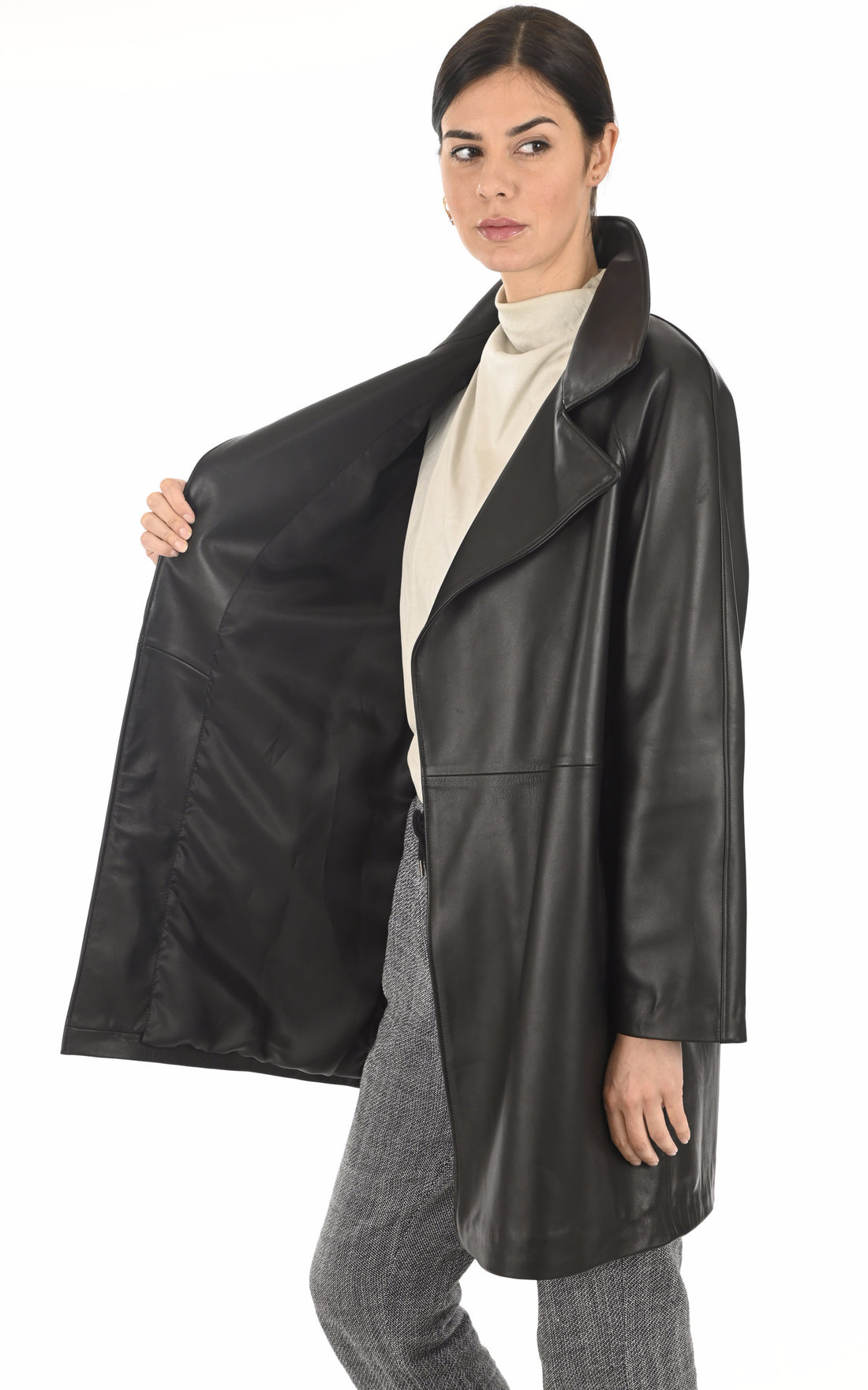 A "AUREA" Noir La Canadienne Veste Femme opened photo