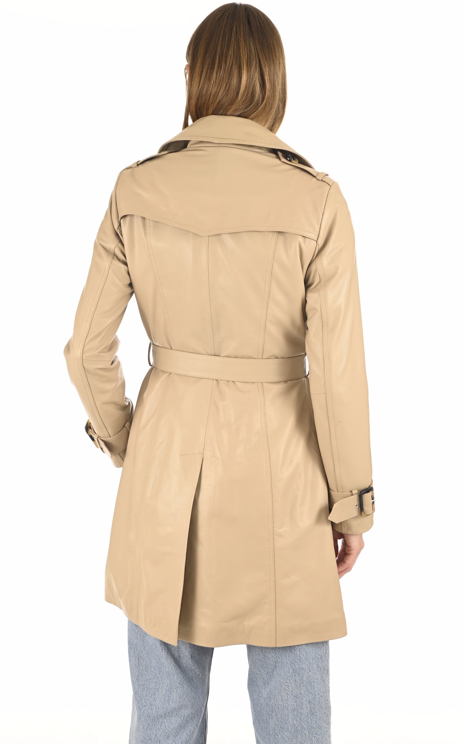 A "MARGOT" Beige La Canadienne 7/8 Femme back photo 4
