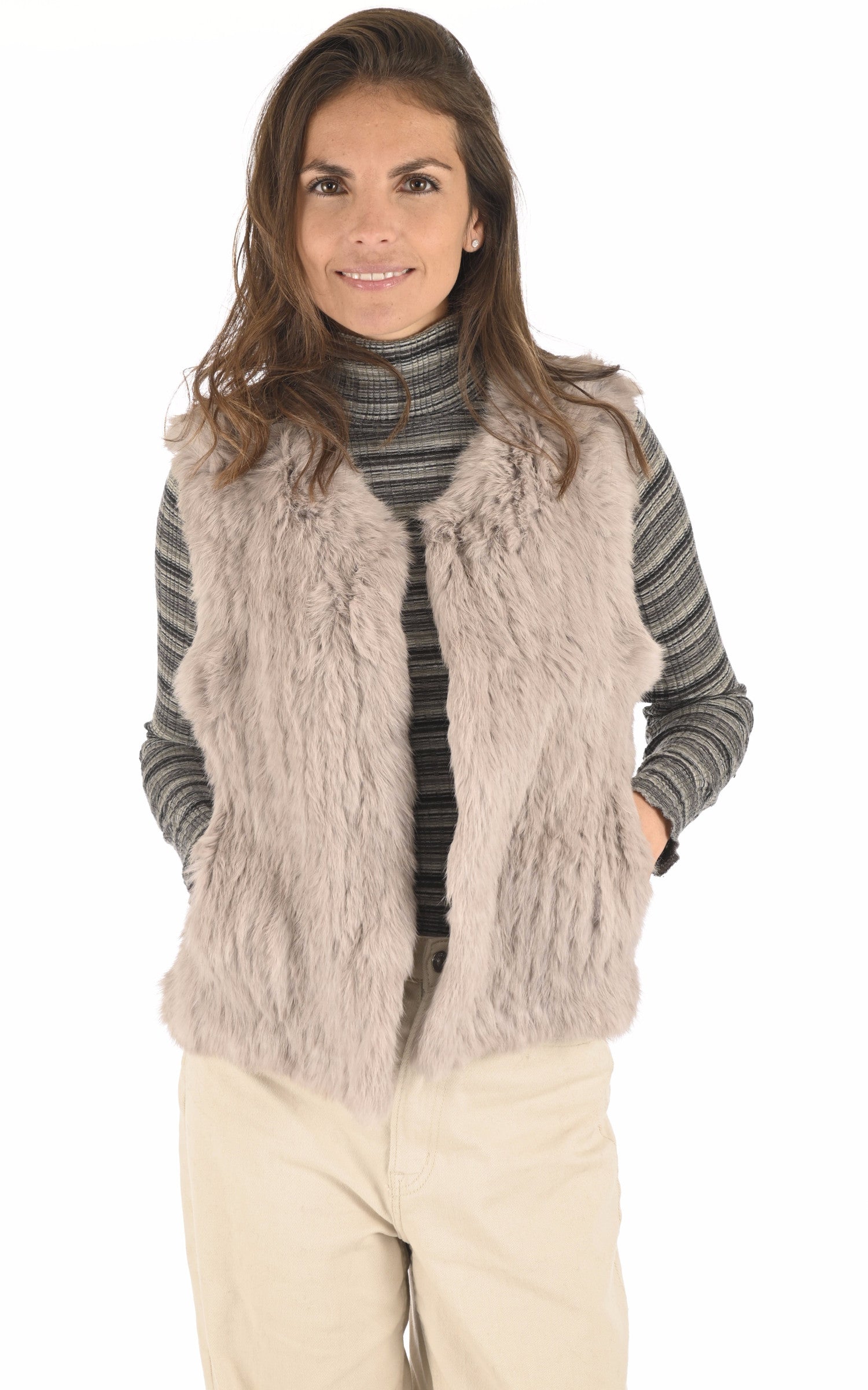 A "GILET 60" Beige La Canadienne Veste Femme closed photo 2