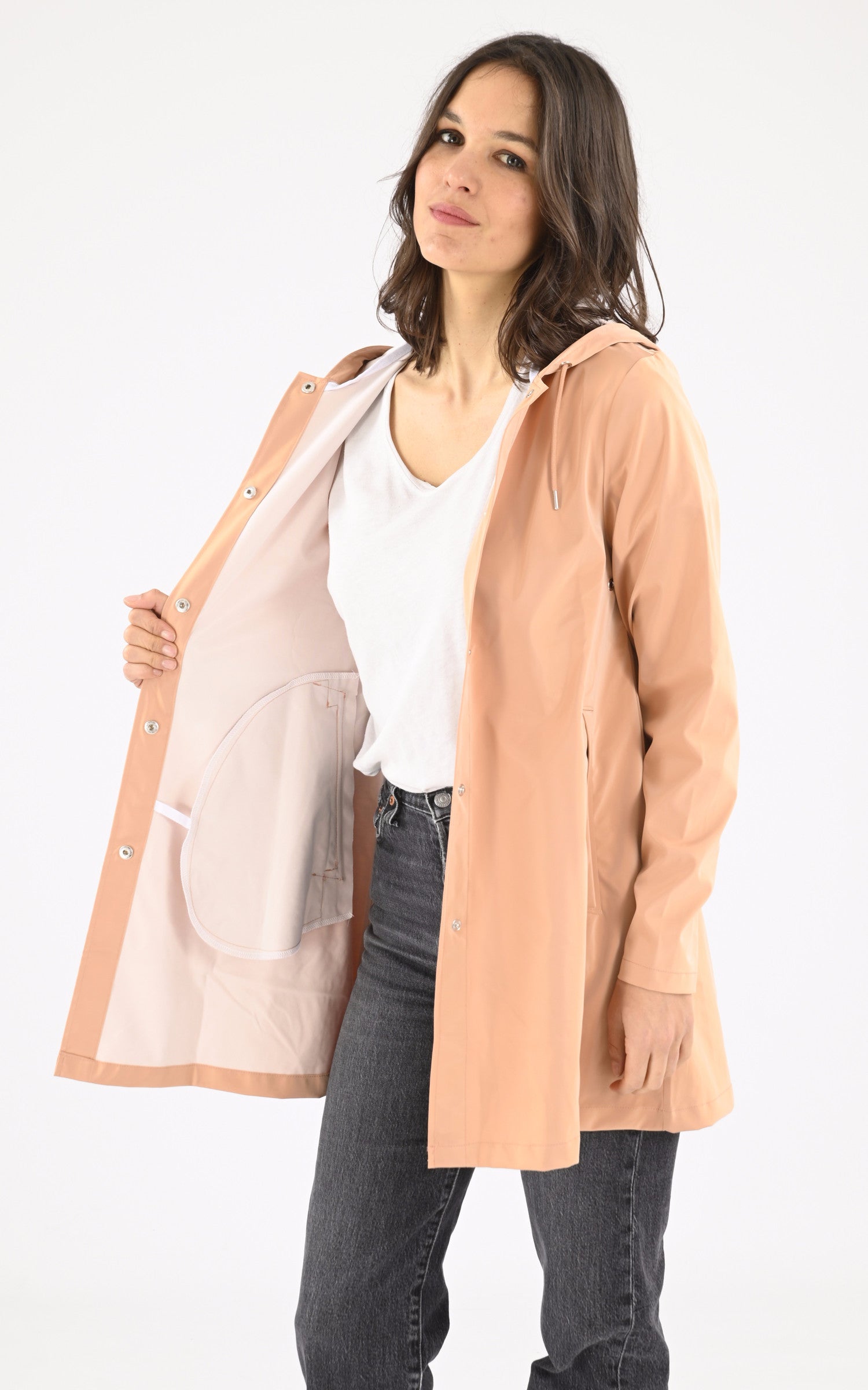 A "18050 A-LINE JACKET" Rose Rains 3/4 Femme interior photo