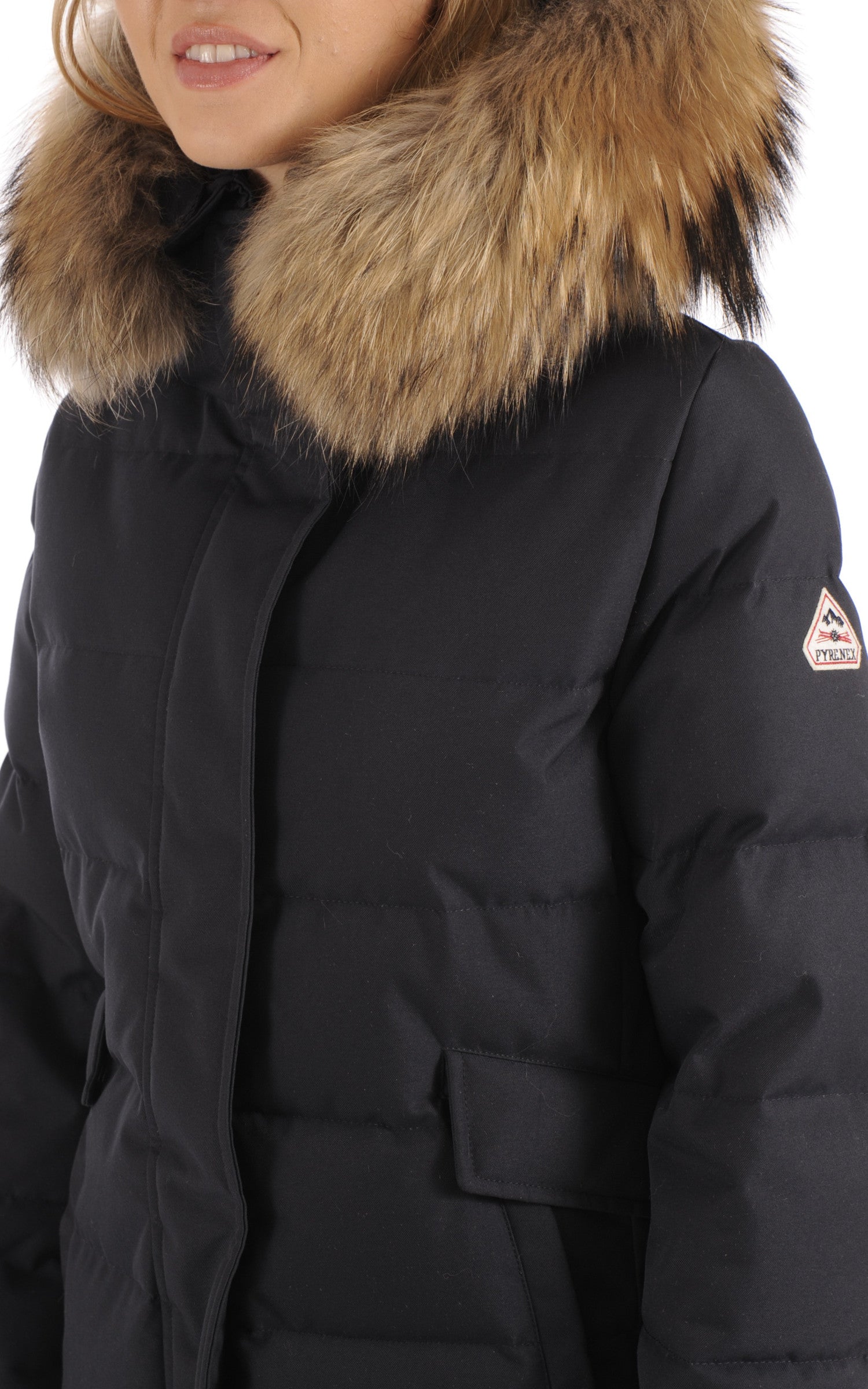 A "GRENOBLE FUR" Amiral Pyrenex 3/4 Doudoune Femme details photo 5