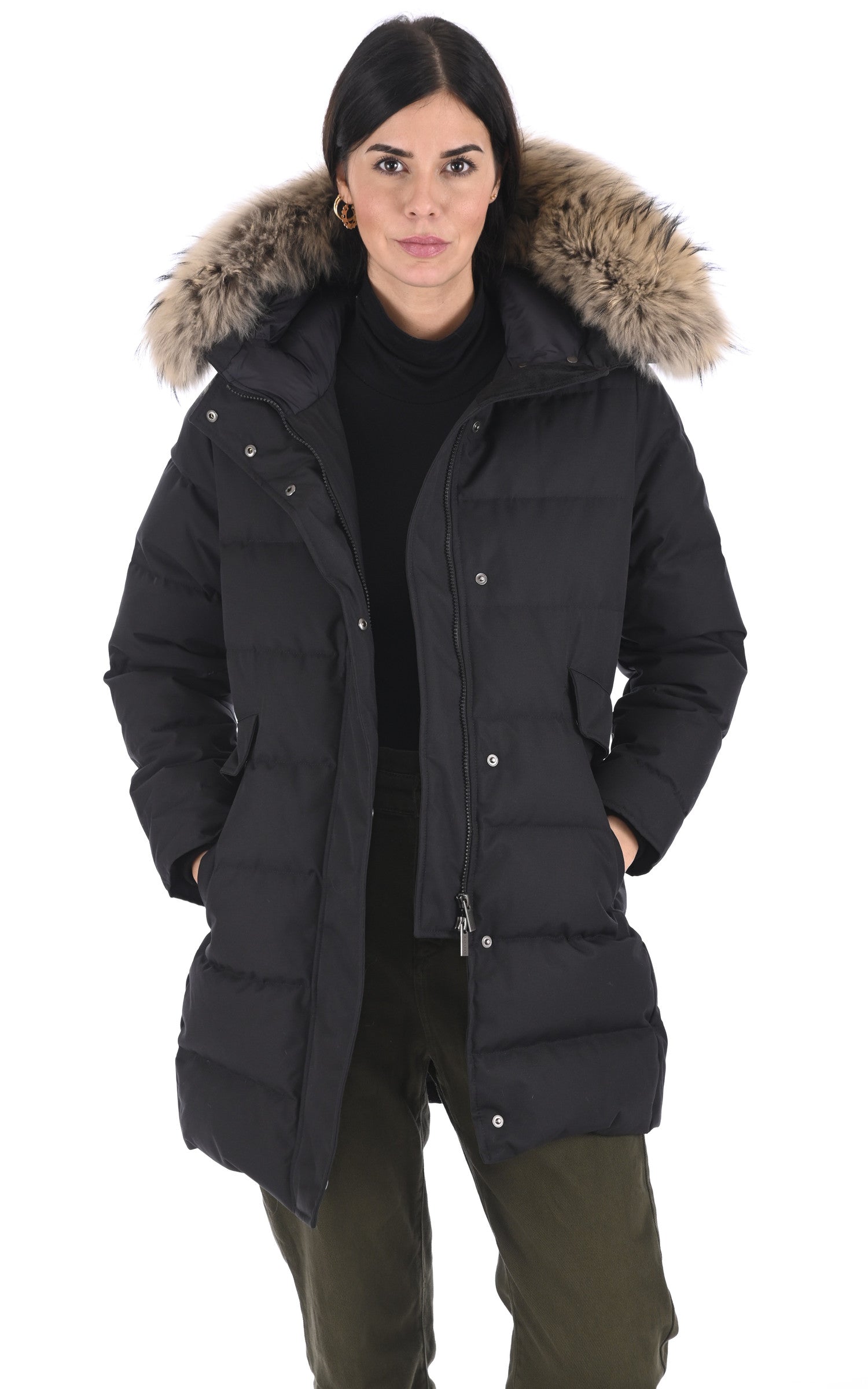 A "GRENOBLE FUR" Noir Pyrenex 3/4 Doudoune Femme opened photo 1