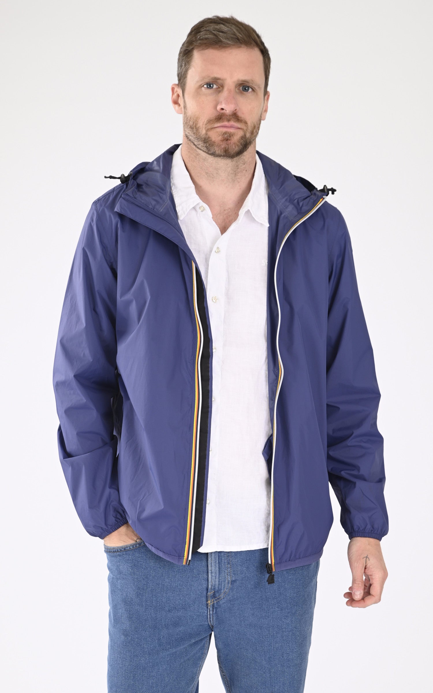 A "CLAUDE K2123ZW" Bleu K-Way Blouson Mixte opened photo