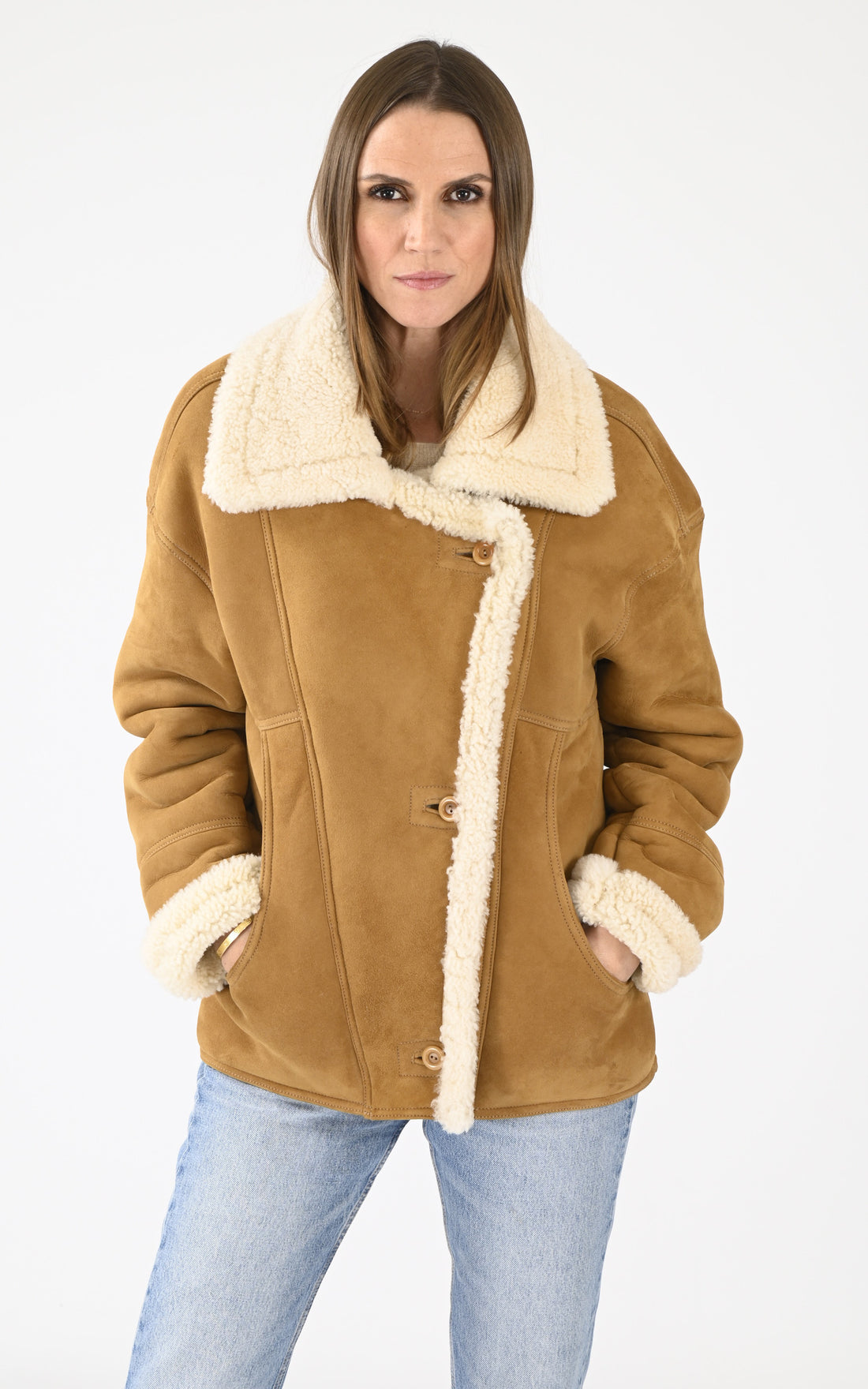 A "CORALIE" Beige La Canadienne Veste Femme opened photo