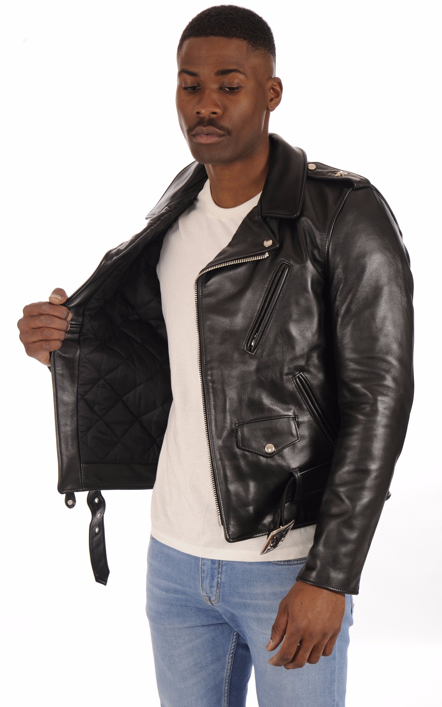A "613SH" Noir Schott Perfecto Homme interior photo