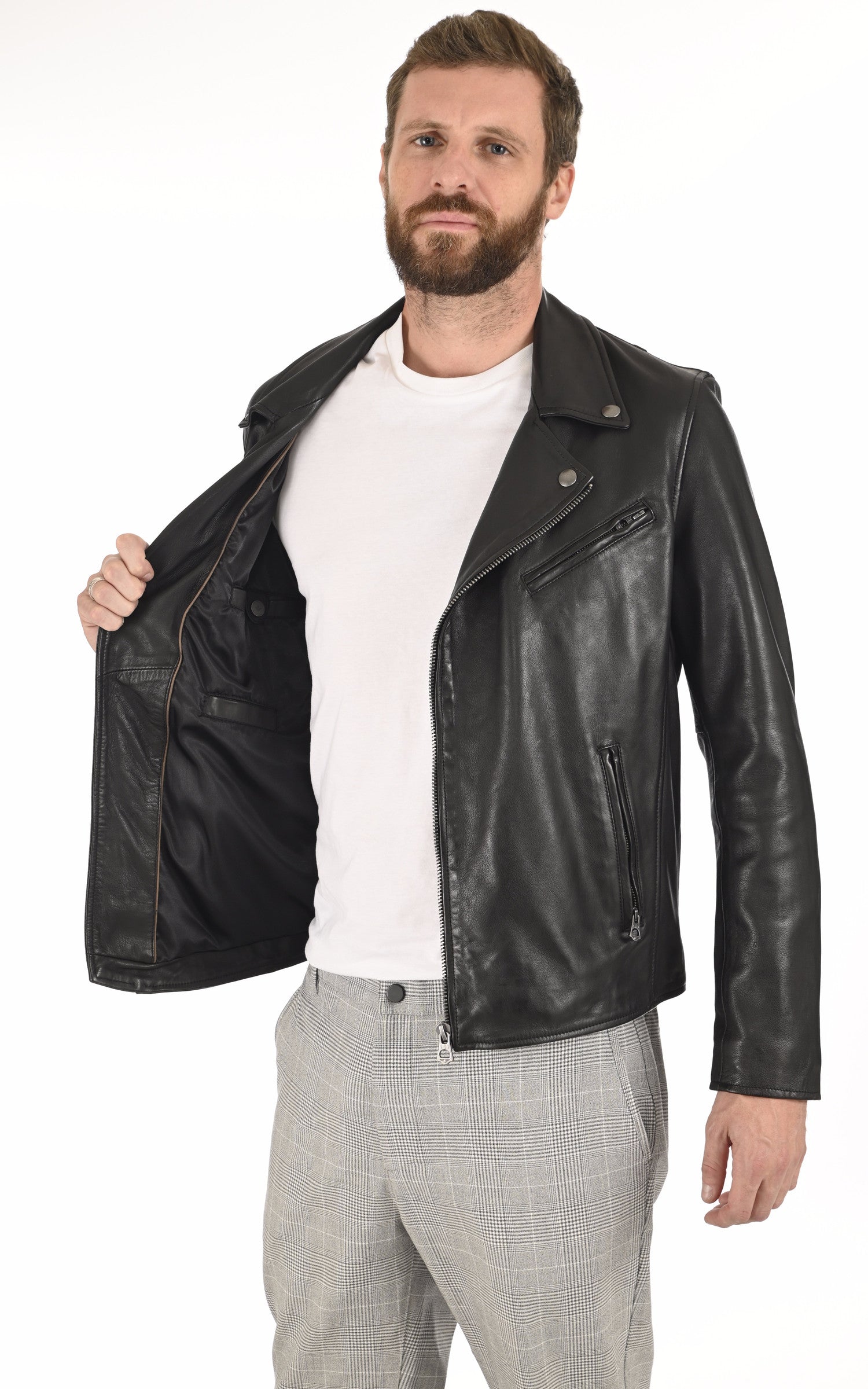 A "BIKER 100140" Noir La Canadienne Perfecto Homme interior photo