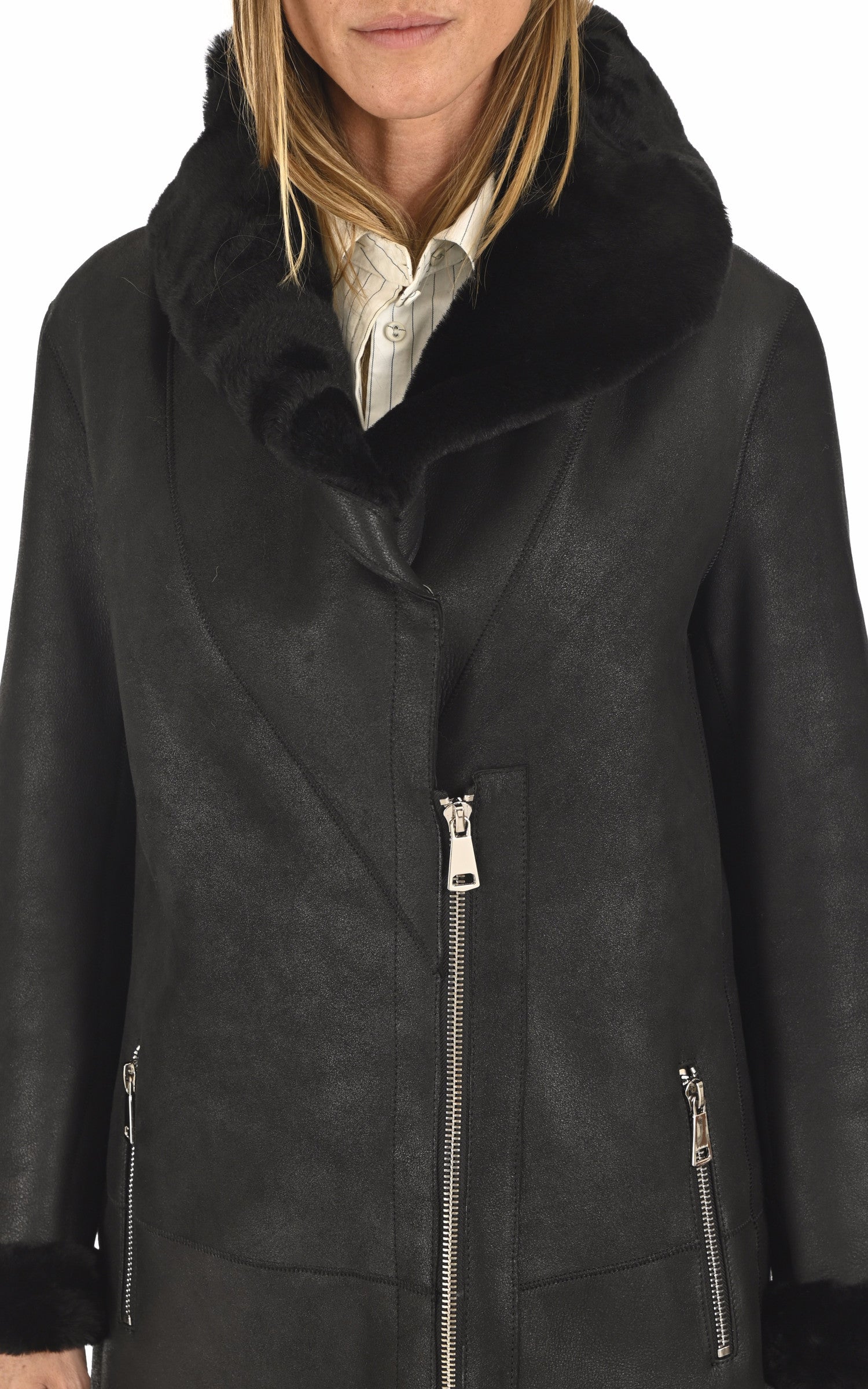 A "PIEMONTE" Noir Levinsky 3/4 Femme details photo