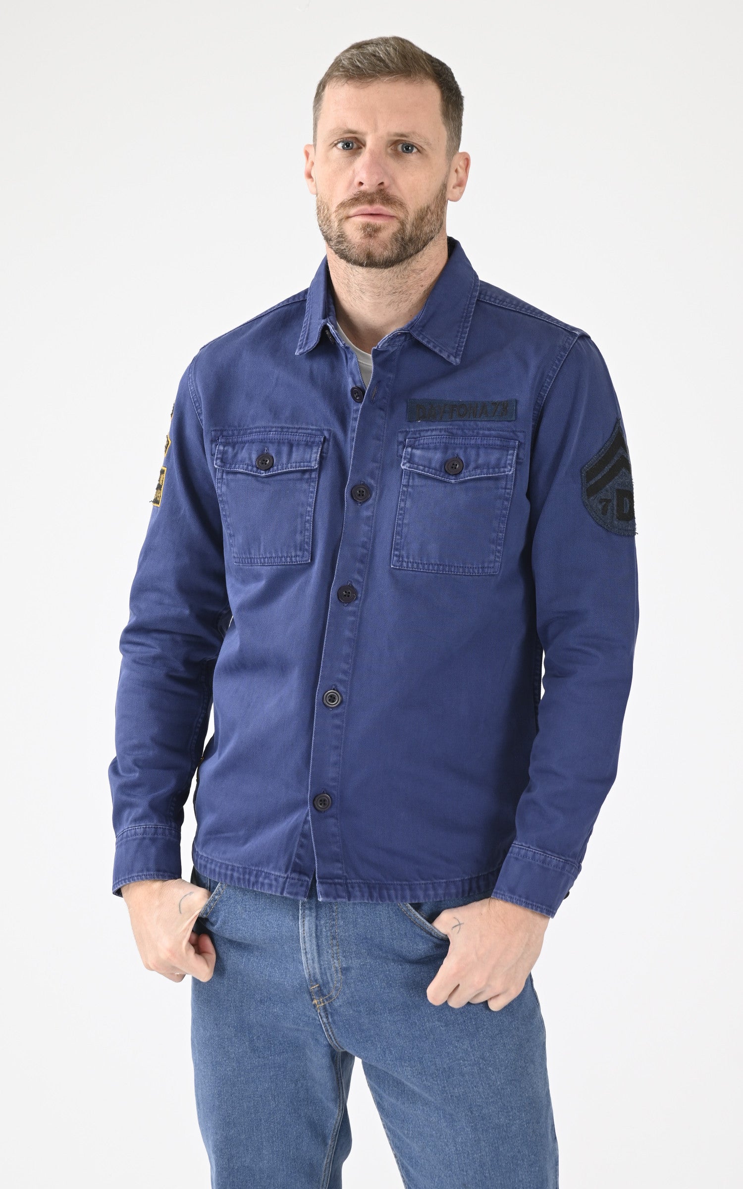A "MELHART 102668" Bleu Daytona 73 Chemise Homme closed photo