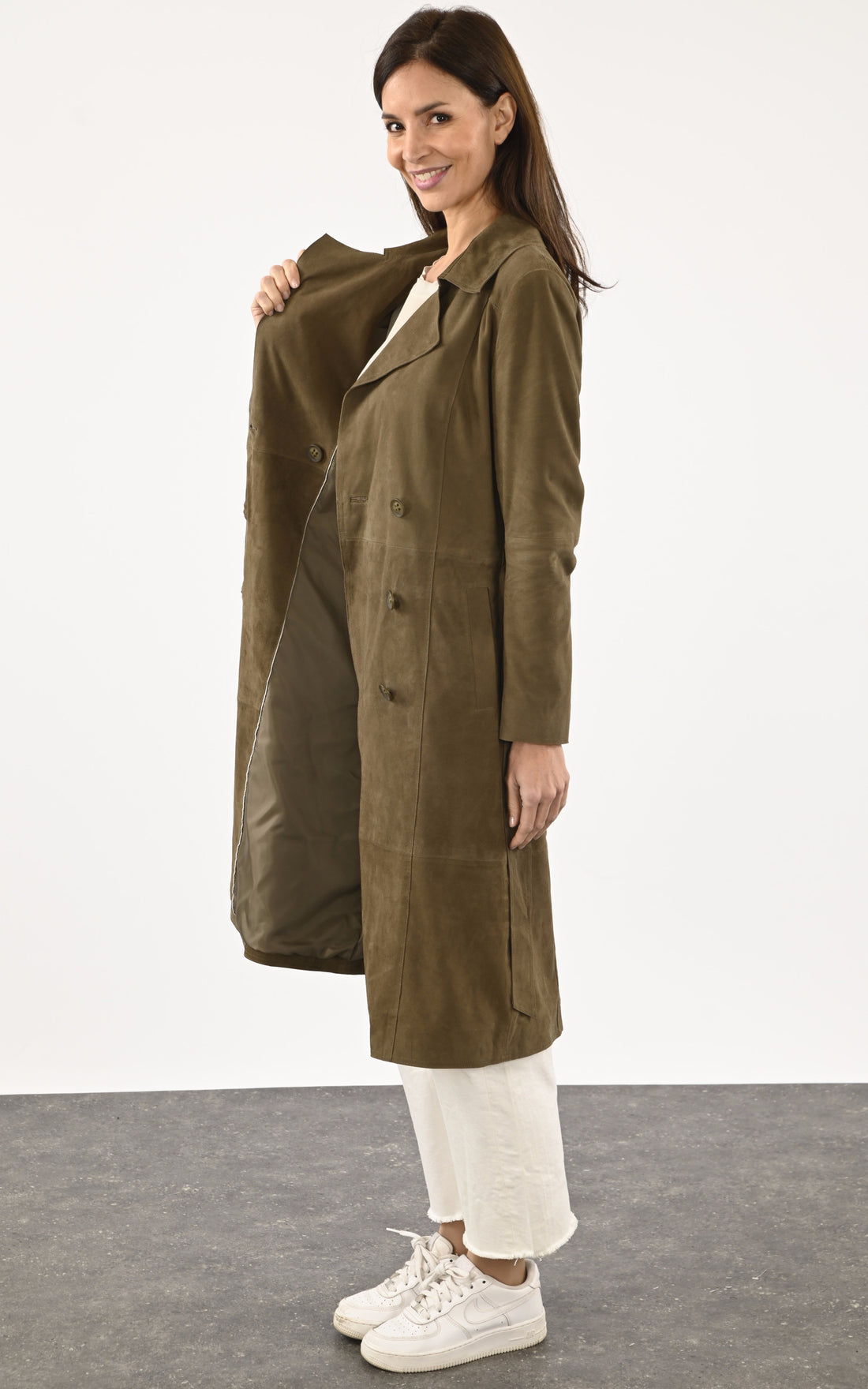 A "anis" Kaki Serge Pariente Trench Femme opened photo