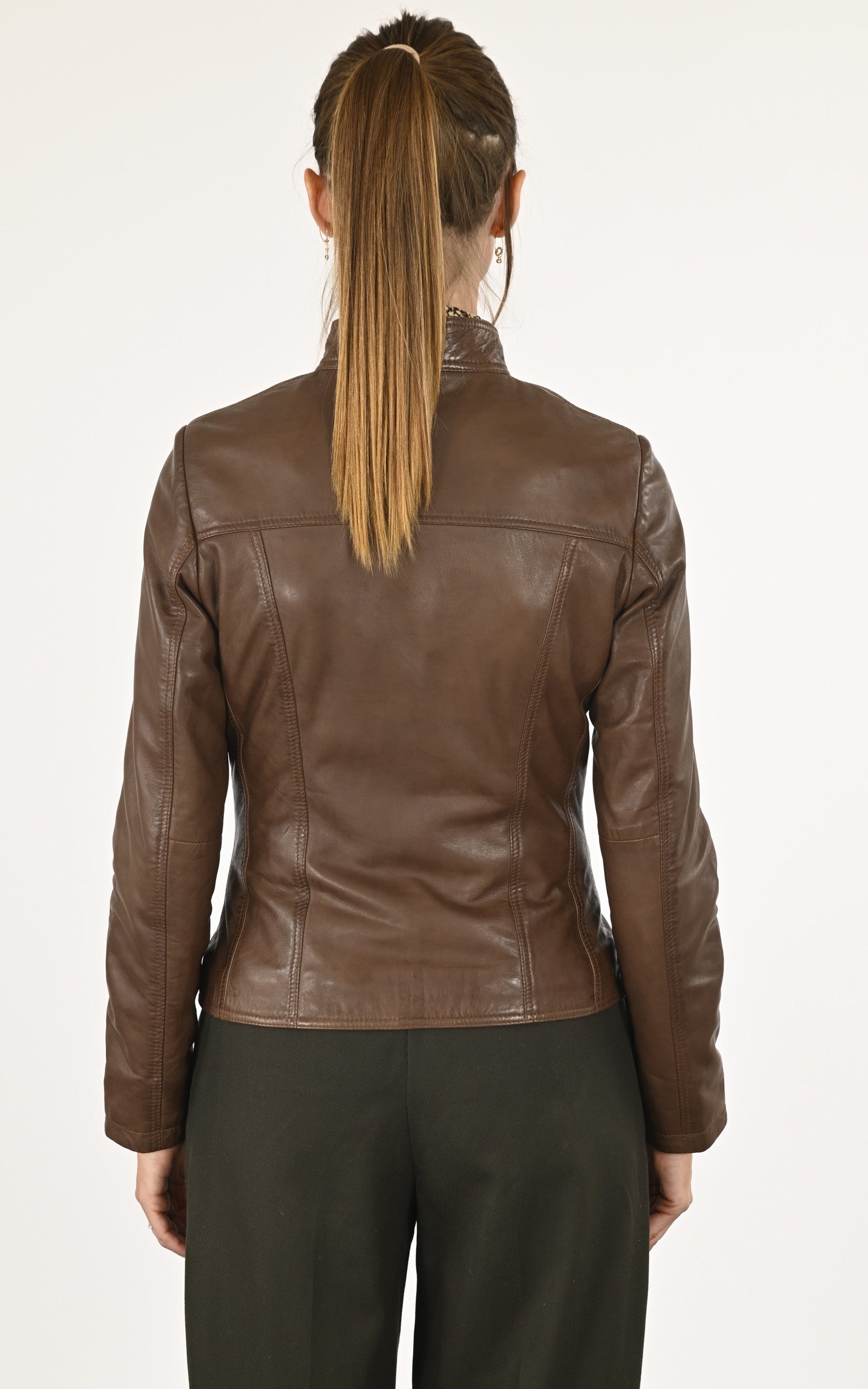 A "P1401" Marron Clair La Canadienne Blouson Femme back photo