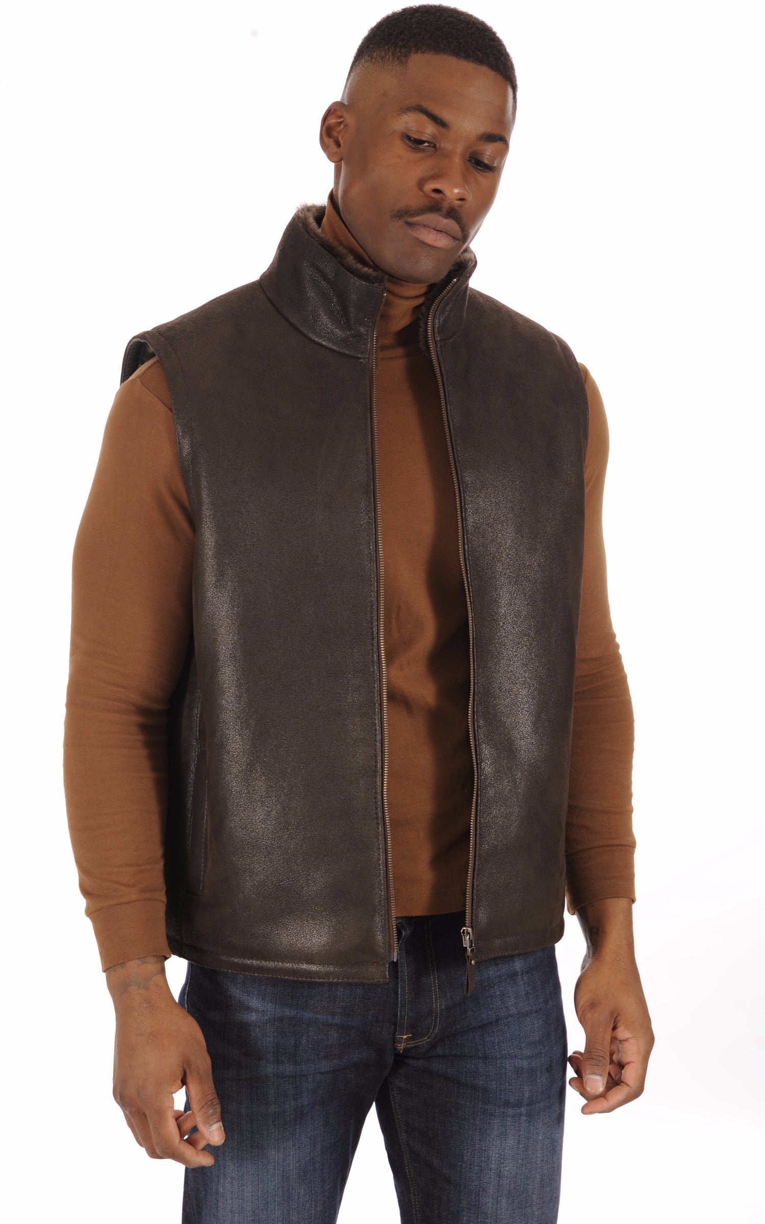 A "JVHT" Marron La Canadienne Gilet Homme opened photo 1