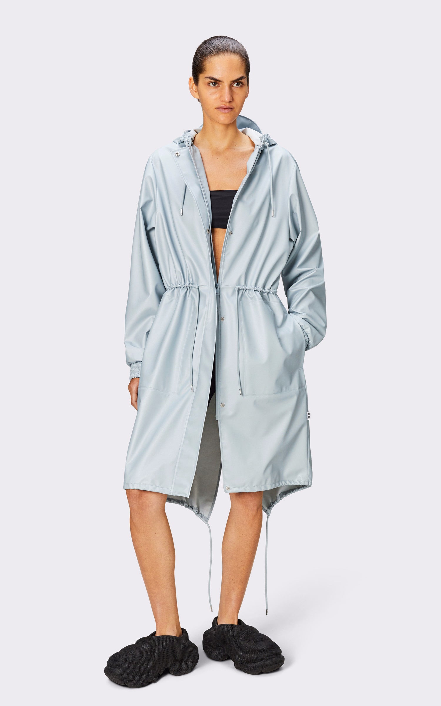 A "18550 STRING PARKA" Bleu Rains 7/8 Femme interior photo