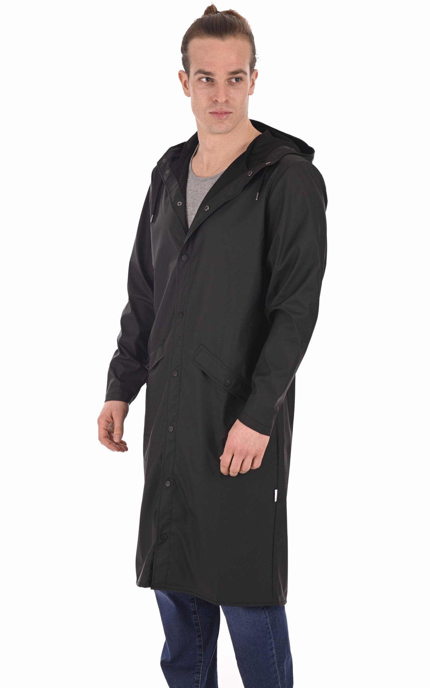 A "LONGER JACKET 1836" Noir Rains 7/8 Homme closed photo