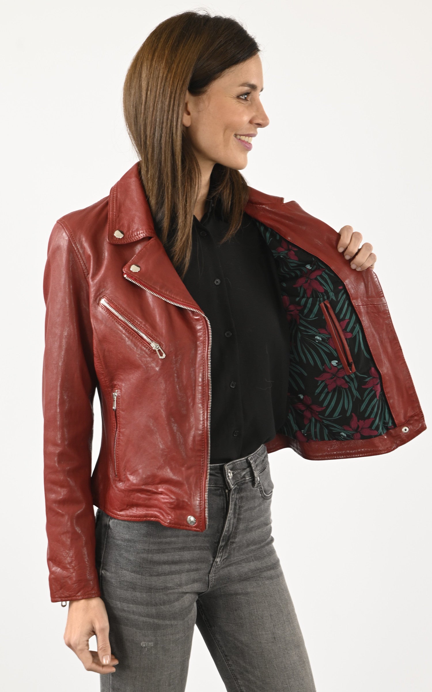 A "OLYMPE 101964" Rouge Rose Garden Blouson Femme interior photo