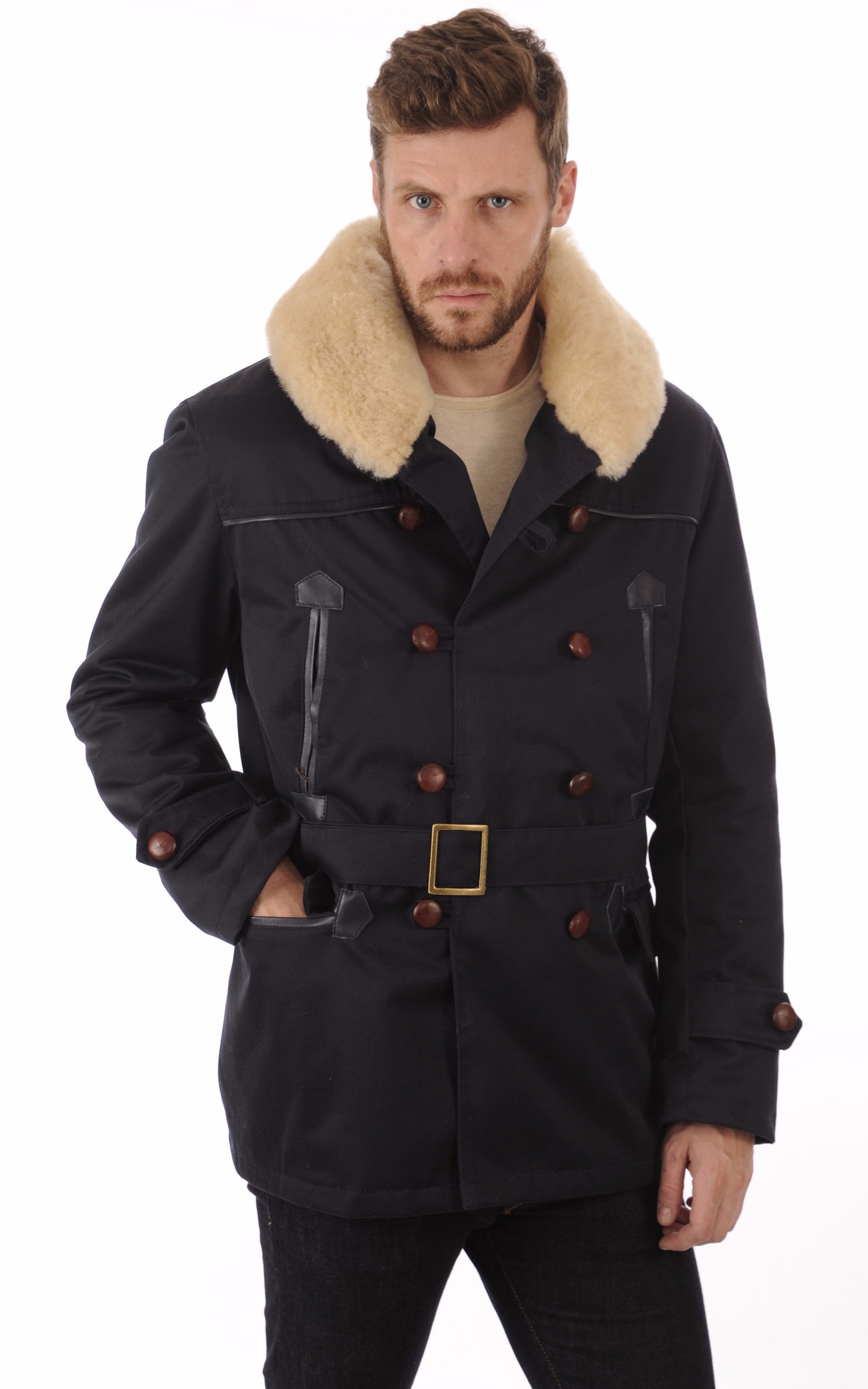 A "CANADIENNE 2" Bleu Foncé La Canadienne Veste Homme closed photo