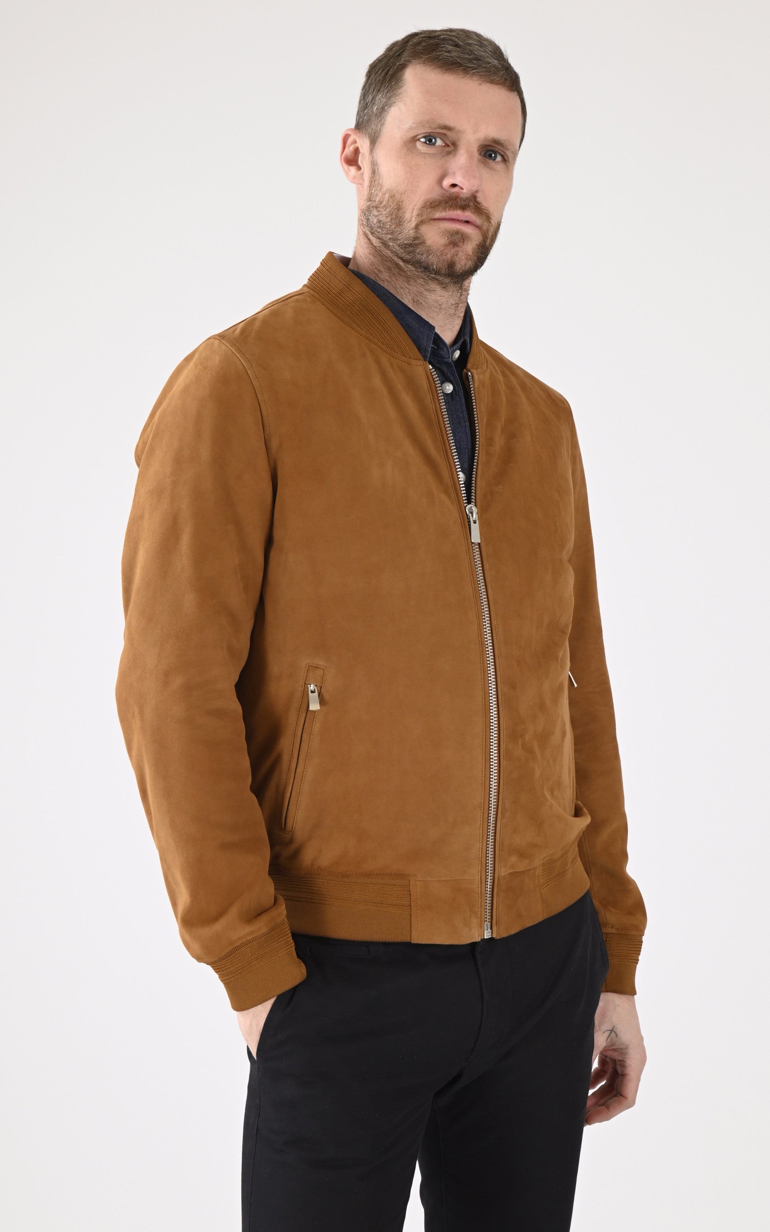 A "PEM79" Cognac Serge Pariente Blouson Homme closed photo