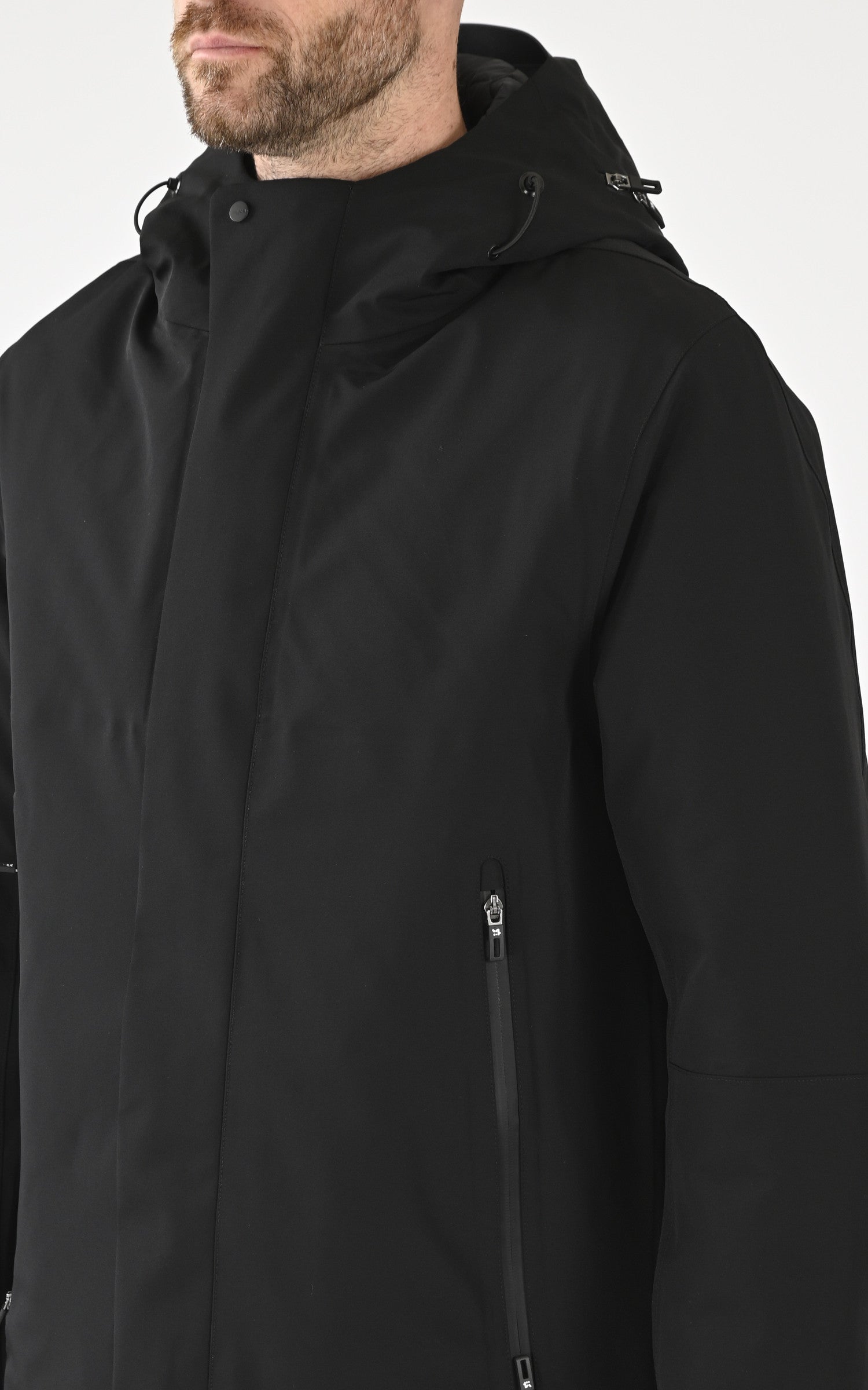 A "PLANCK QM481" Noir Krakatau 3/4 Parka Homme details photo