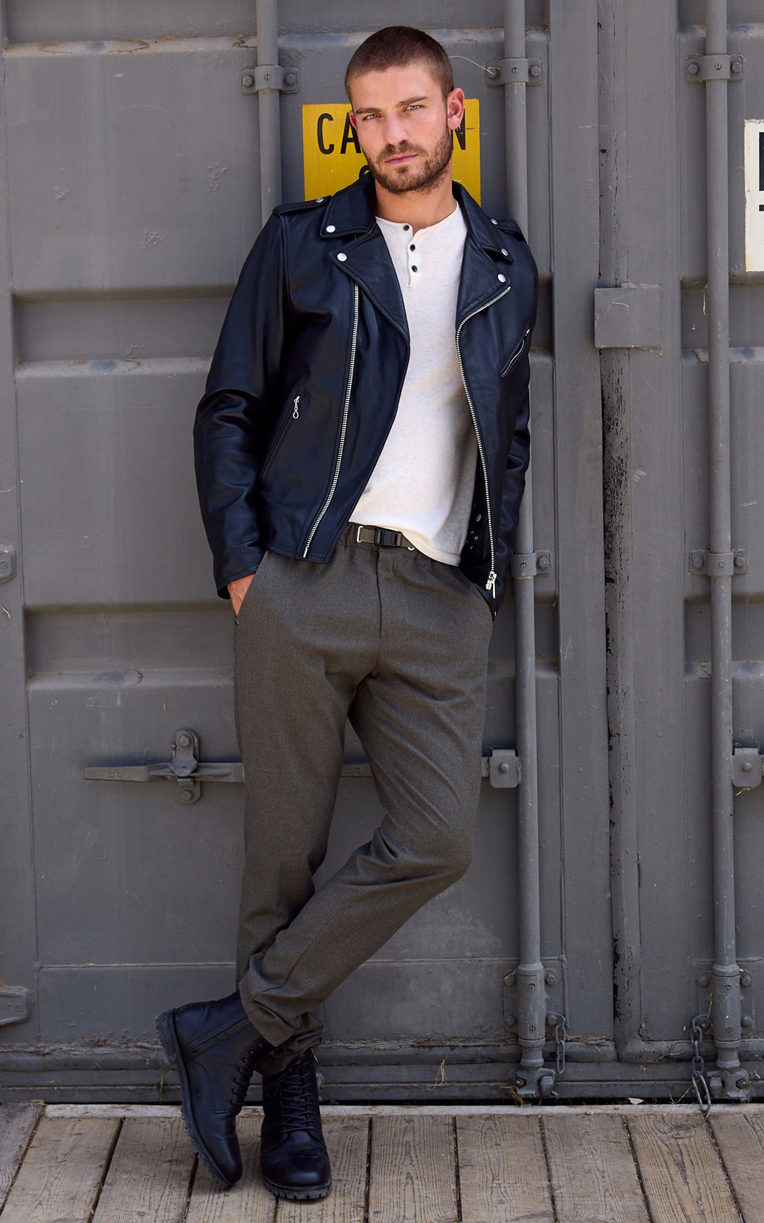 A "LC1140" Noir Schott Blouson Homme closed photo