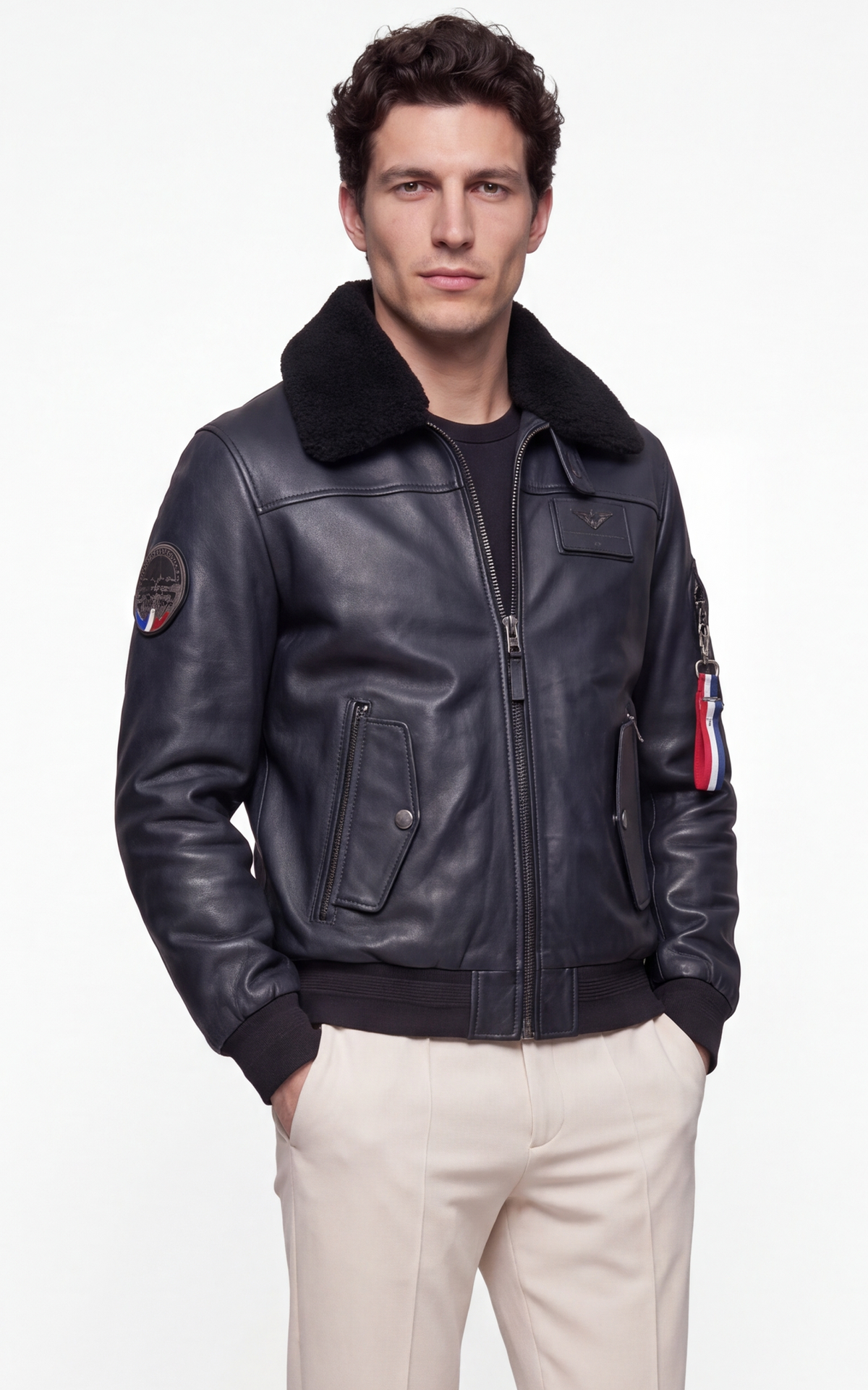 Pilote cuir Rafal 2.0 bleu marine