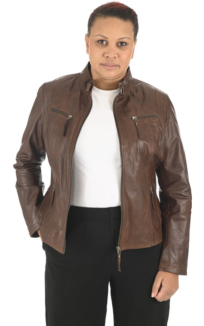 A &quot;PP100&quot; Marron La Canadienne Blouson Femme opened photo